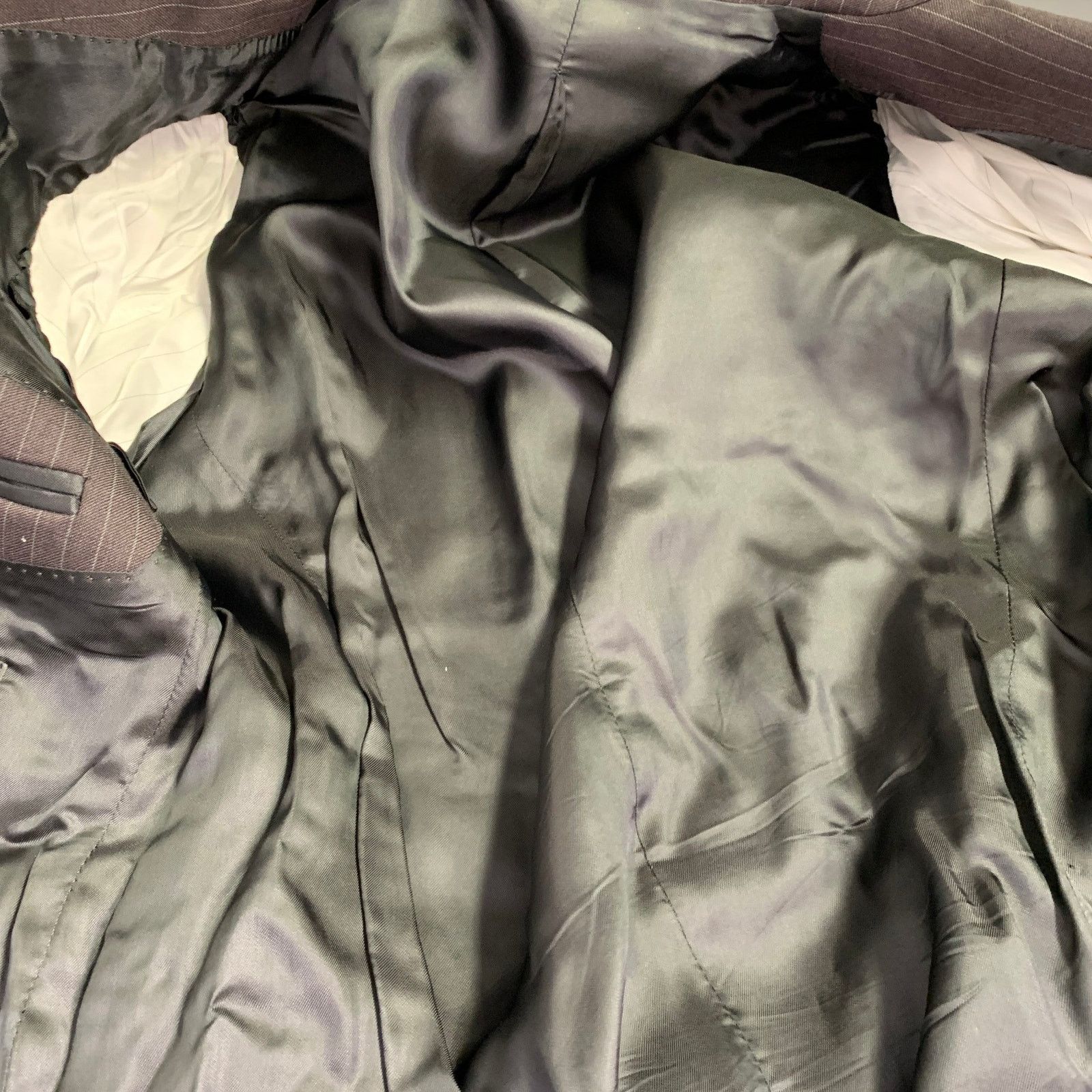 Costume National Size 38 Brown Grey Pinstripe Wool Single Button Suit Size 38R - 10 Thumbnail