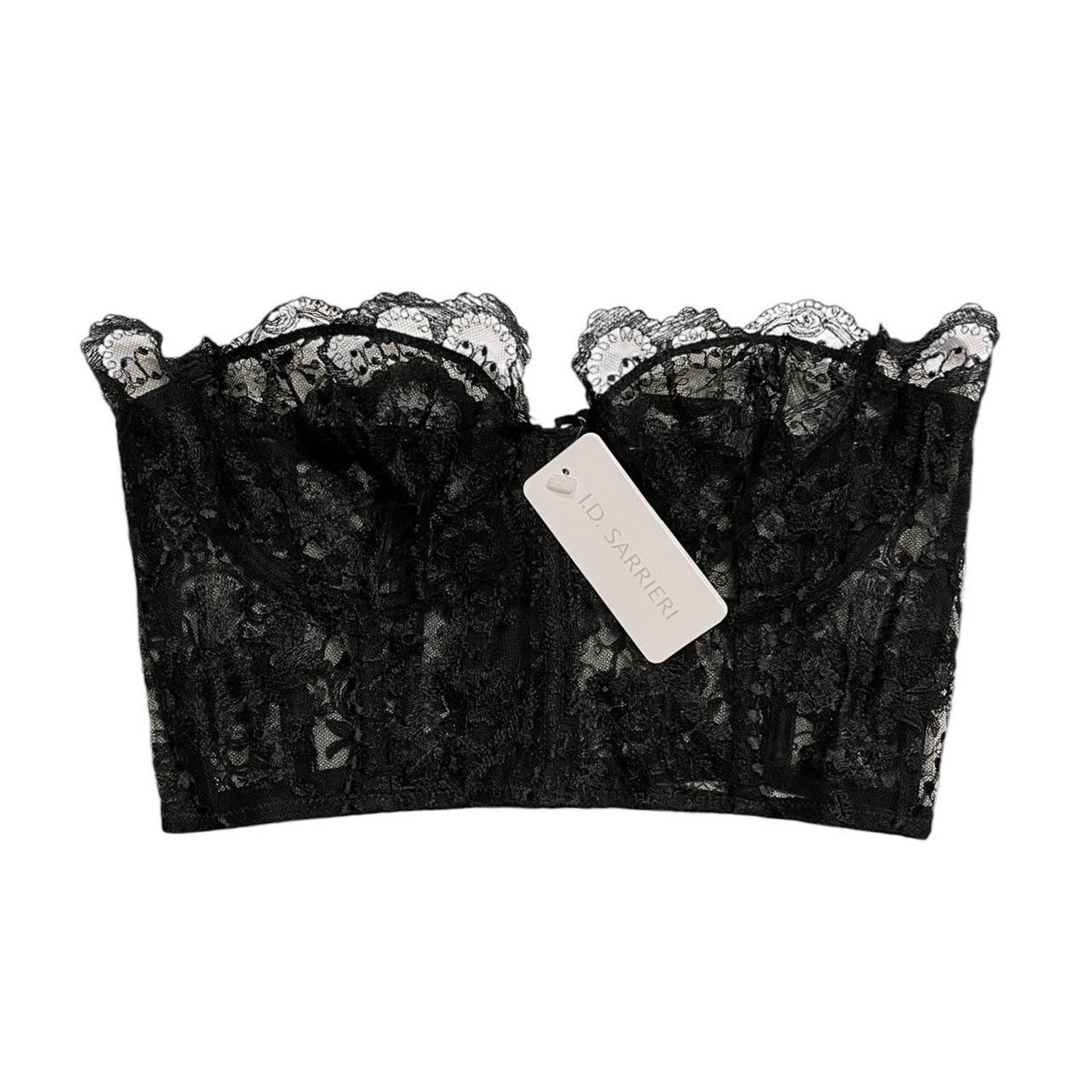 Other NWT I.D. SARRIERI luxury sheer black lace bustier Size 34B Size ONE SIZE - 3 Thumbnail