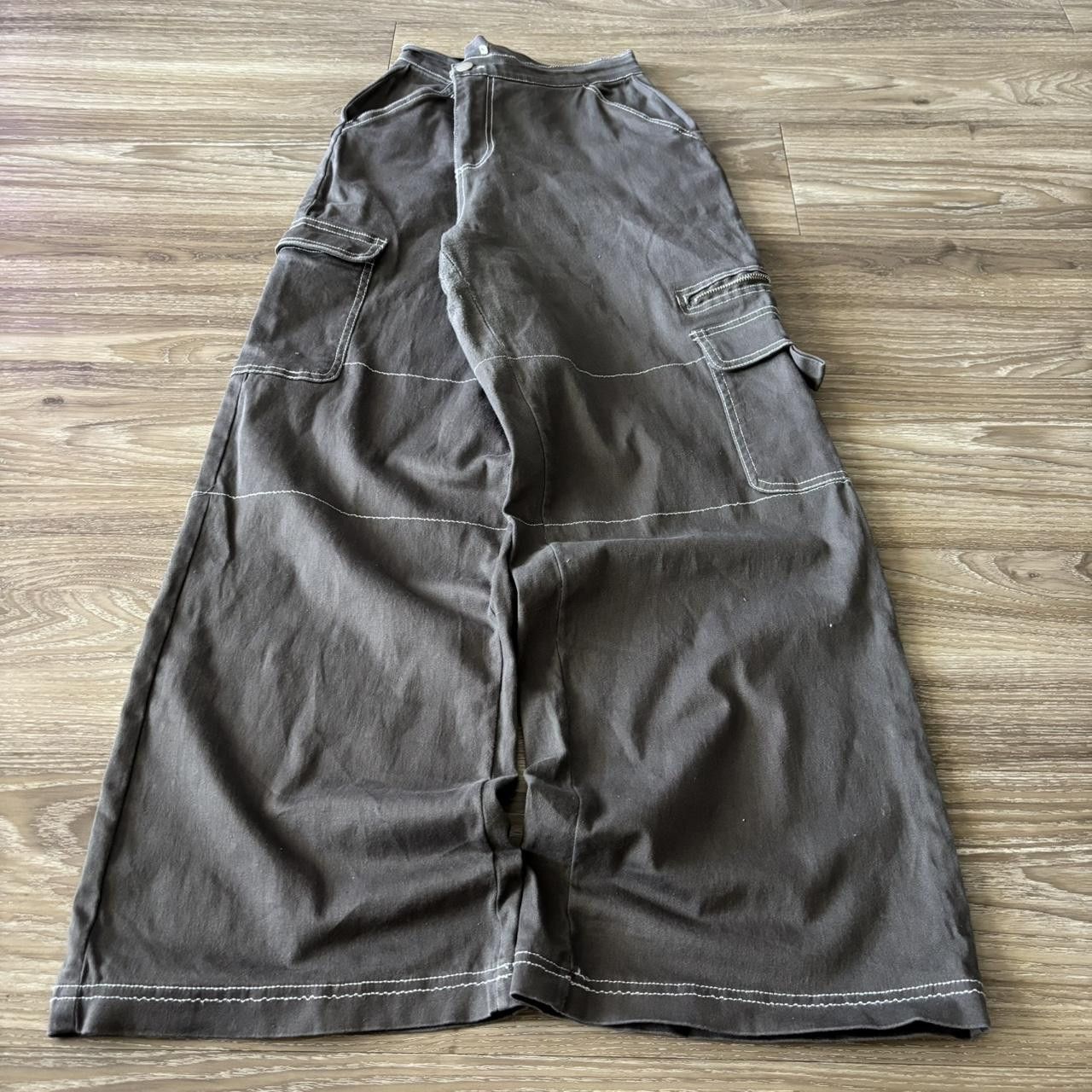 Vintage Crazy Vintage Y2K/2000s Baggy Grey Streetwear Skater Style Cargo Pants! 29x29 Size US 29 - 3 Thumbnail