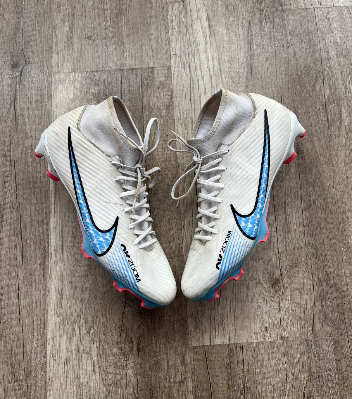 Nike Nike Mercurial Zoom Superfly 9 Elite FG White/Blue Size US 11 / EU 44 - 1 Thumbnail