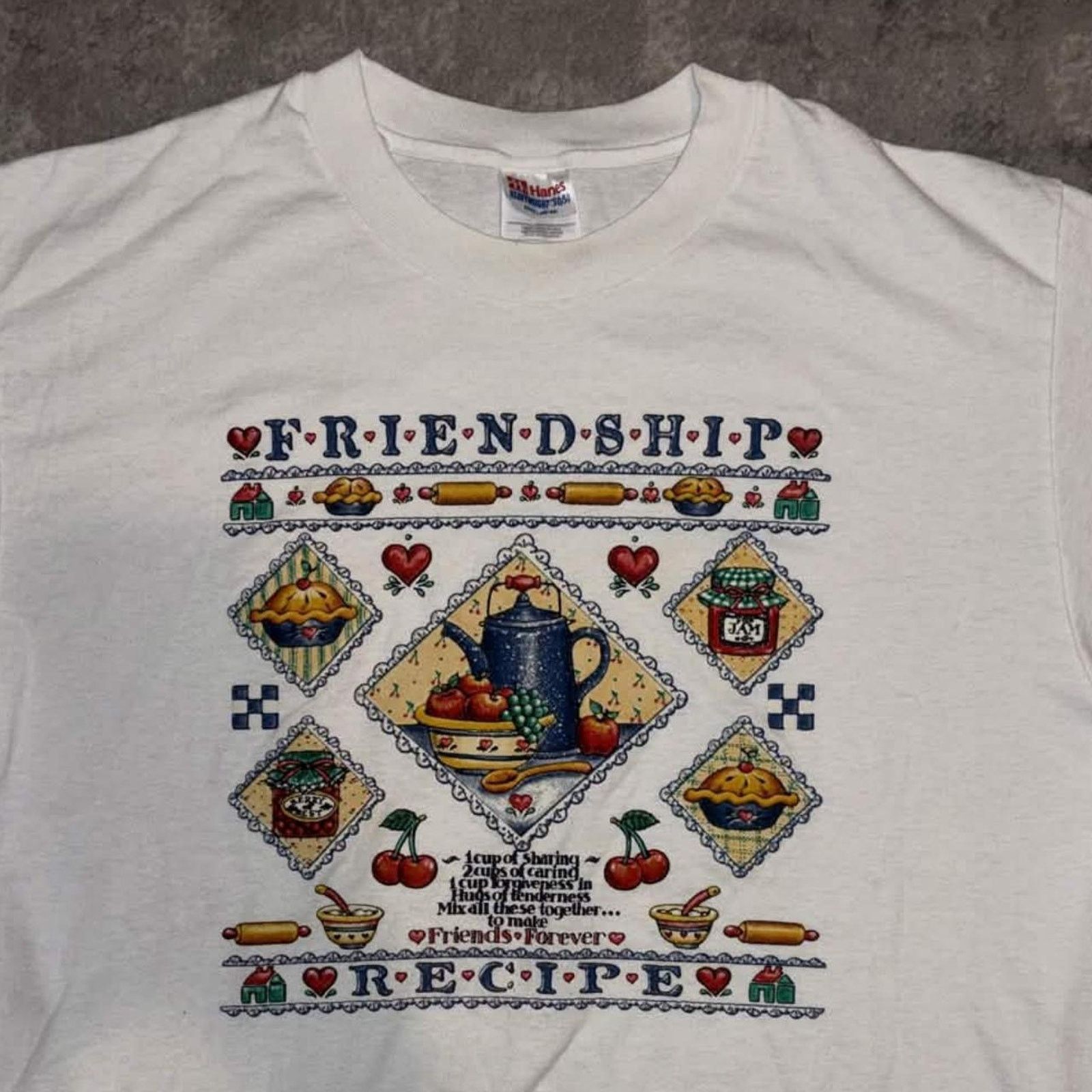 Vintage Vintage 90s Friendship Recipe Funny Puff Print Shirt Size US L / EU 52-54 / 3 - 2 Thumbnail