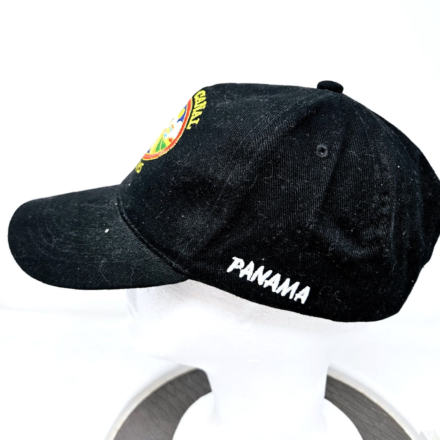 Vintage Panama Canal Miraflores Locks Embroidered Black Hat Cap FAST SHIPPING Baseball Cap Men One Size Adjustable Black Size ONE SIZE - 5 Thumbnail