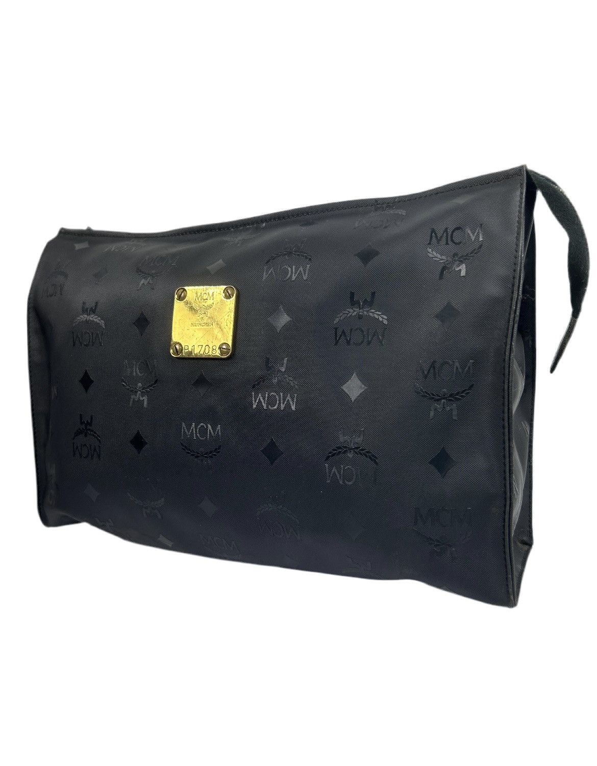 MCM MCM Black Canvas & Leather Clutch Bag Size ONE SIZE - 1 Thumbnail
