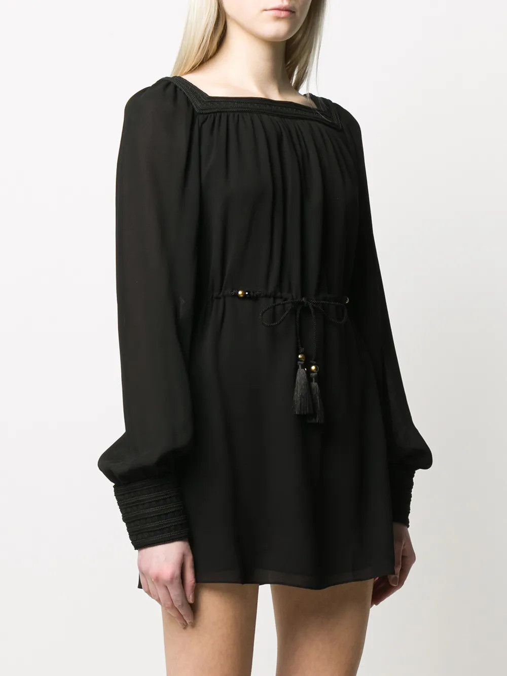 Saint Laurent Paris o1y0126 Mini Dress in Black Size M / US 6-8 / IT 42-44 - 2 Thumbnail