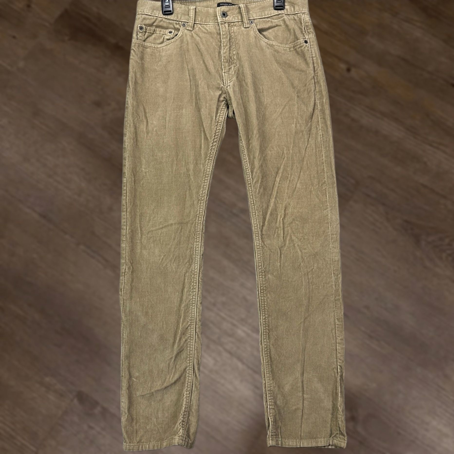 Banana Republic Banana Republic Corduroy Pants Mens 31X32 Tan Flat Front 5 Pockets Pima Cotton Corduroy Straight Leg Casual Preppy Reg Size US 31 - 1 Thumbnail
