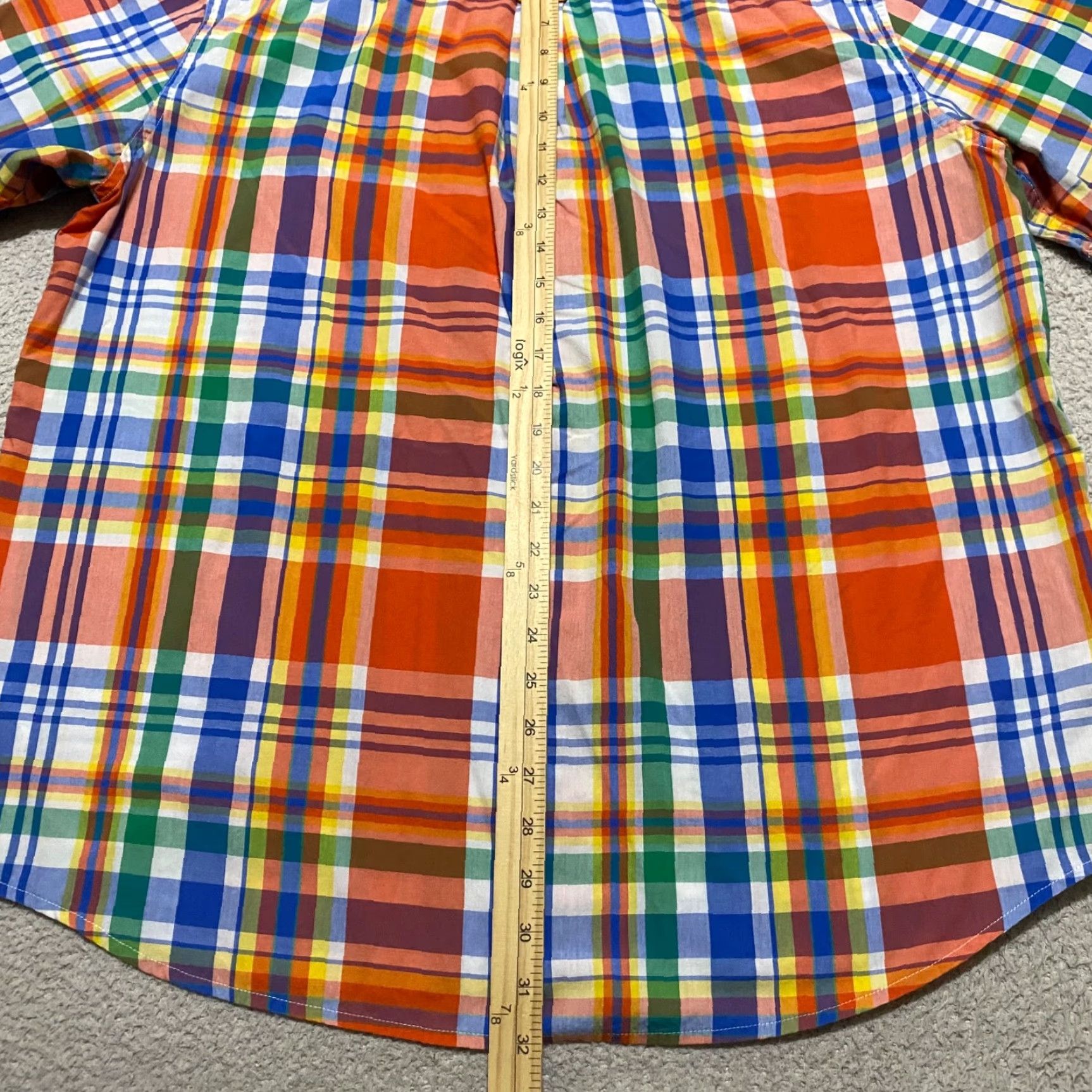 Chaps Chaps Ralph Lauren Mens XL Button-Down Shirt Multicolor Plaid Short Sleeve, Casual, Travel, Business, Cotton Polyester, Easy Care, Regular Fit Size US XL / EU 56 / 4 - 7 Thumbnail