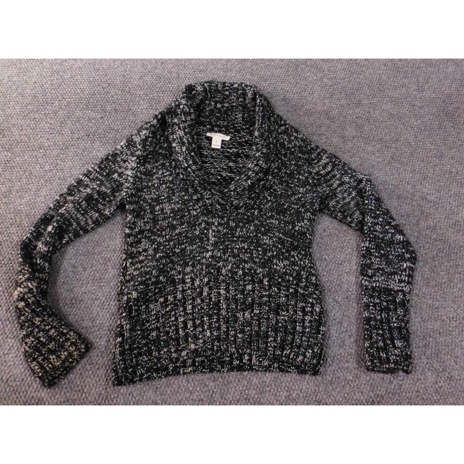 White House Black Market White House Black Market Sweater M Womens Pullover Knit Cowl Neck Black Acrylic Rib Knit Casual Size M / US 6-8 / IT 42-44 - 2 Thumbnail