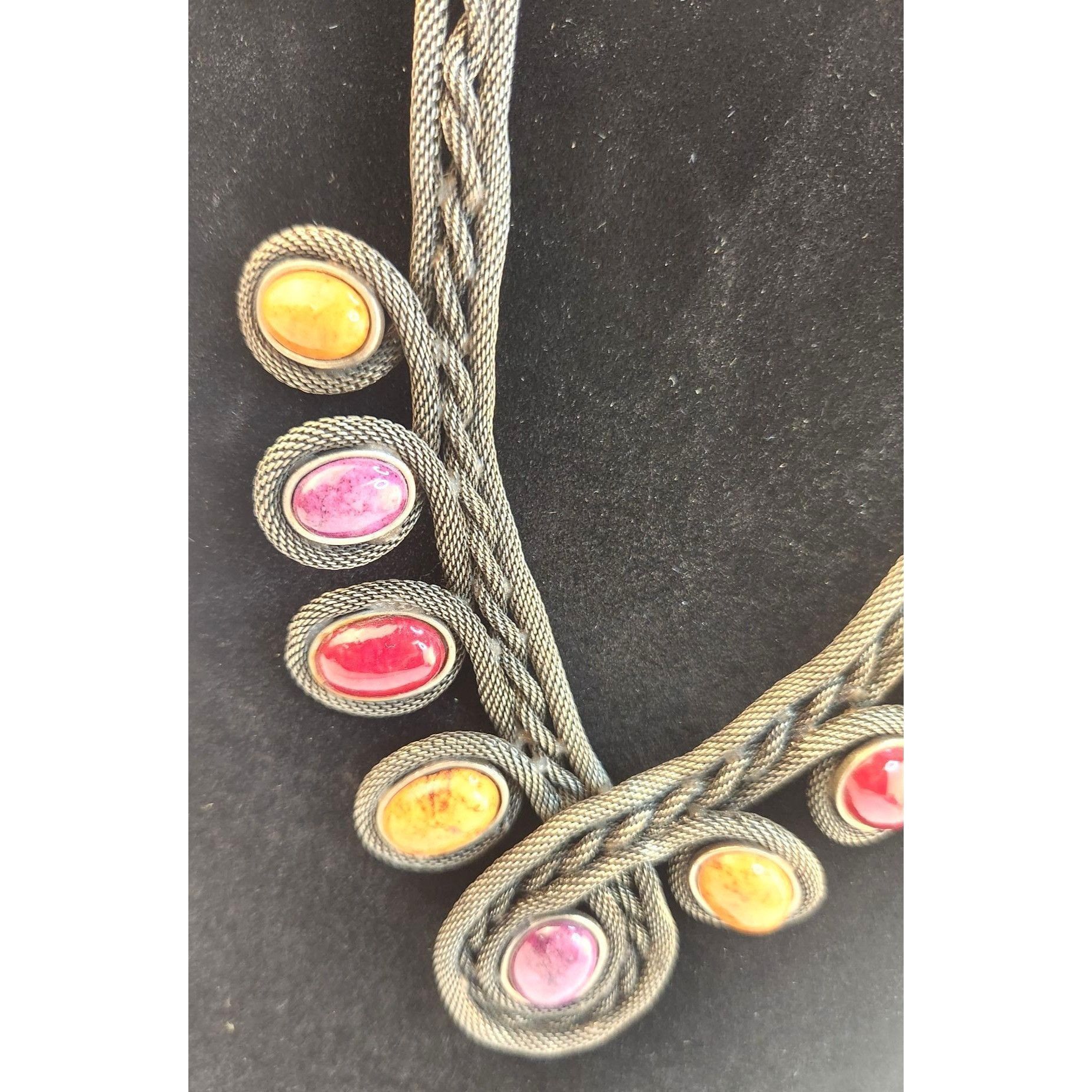 Chicos Unique Chico's Braided Necklace With Multicolor Purple, Gold Size ONE SIZE - 6 Thumbnail