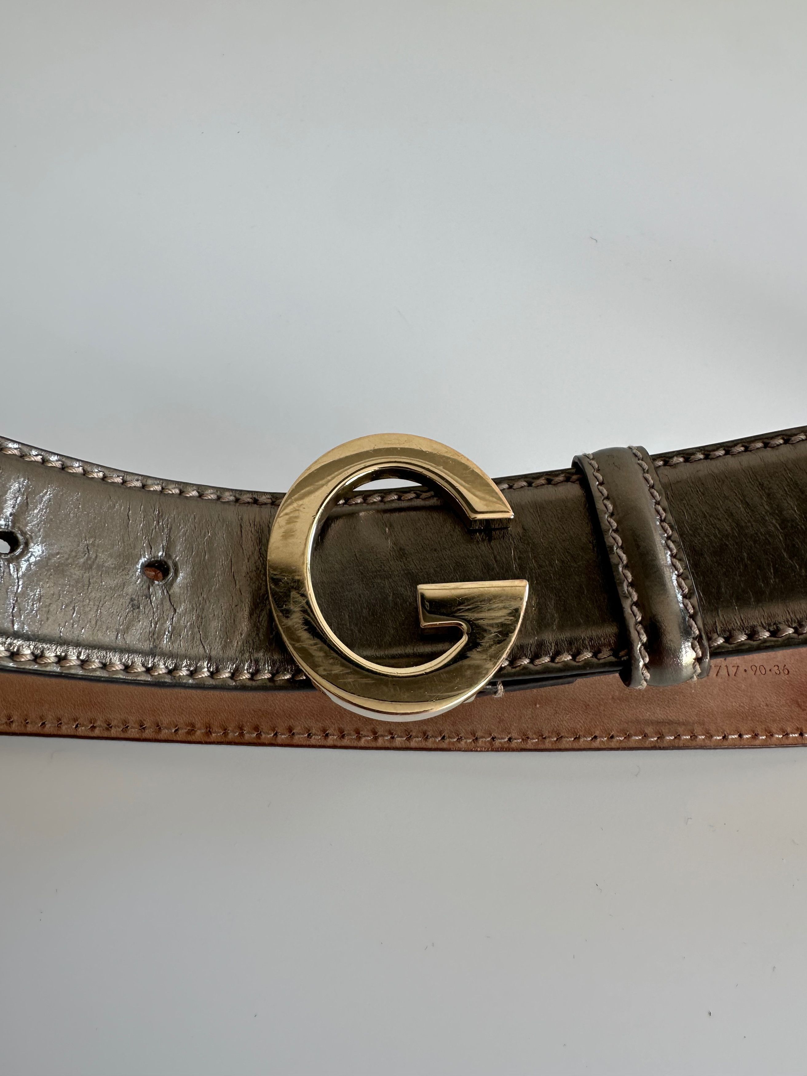 Gucci GUCCI G Buckle patent Leather Belt Bronze Size ONE SIZE - 9 Thumbnail