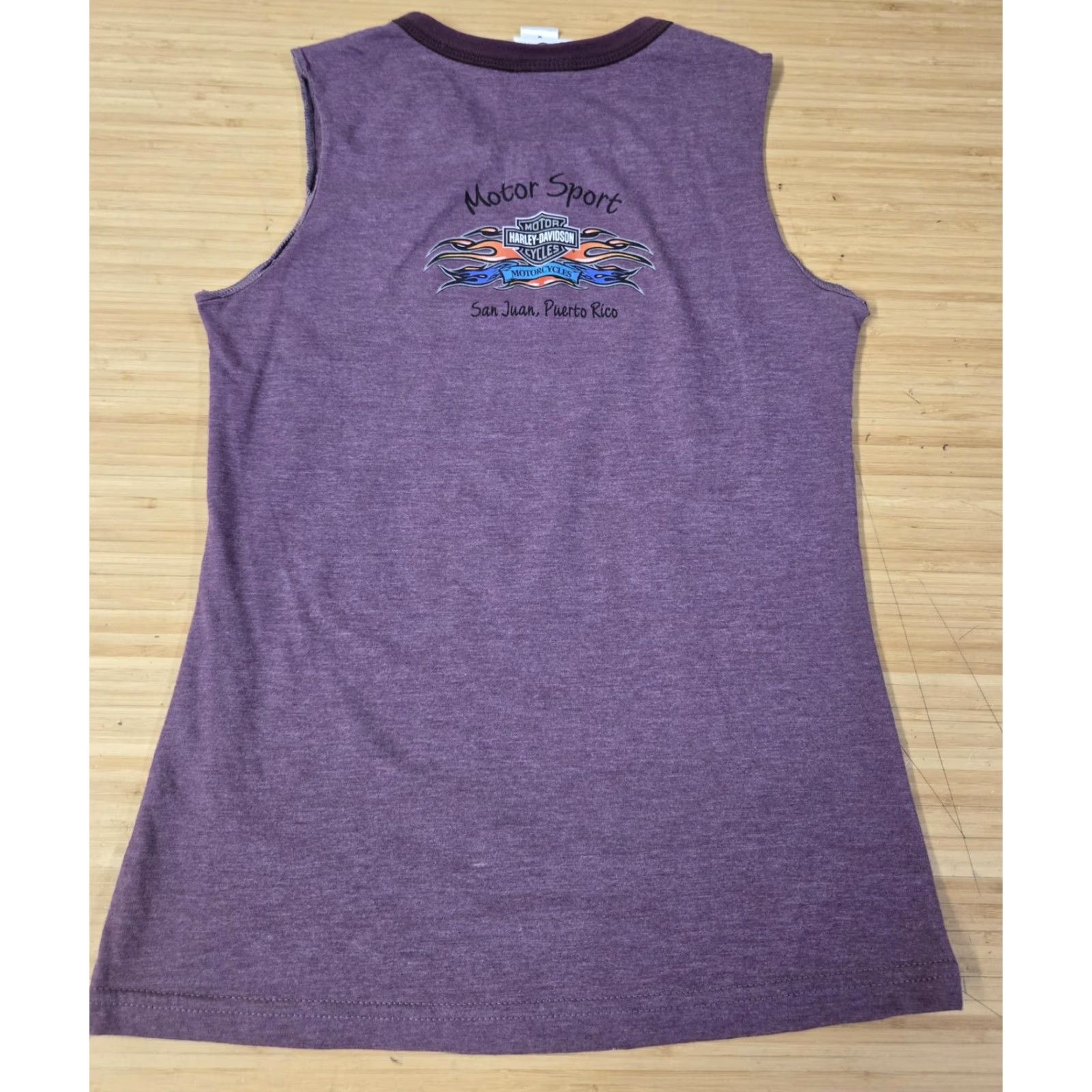Harley Davidson Harley-Davidson Shirt Womens Small Sleeveless Purple San Juan Puerto Rico USA Biker Tank Crew Neck Cotton Polyester Size S / US 4 / IT 40 - 6 Thumbnail