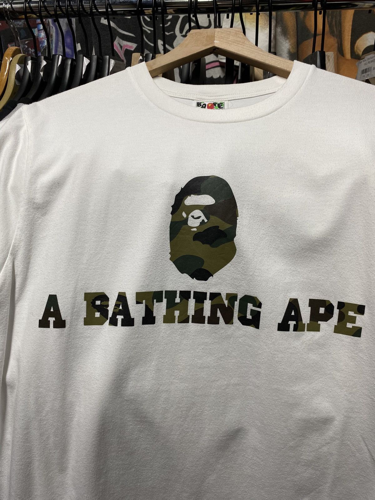 Bape A Bathing Ape Green Camo Bape Head T-Shirt Fits Med Size US M / EU 48-50 / 2 - 2 Thumbnail