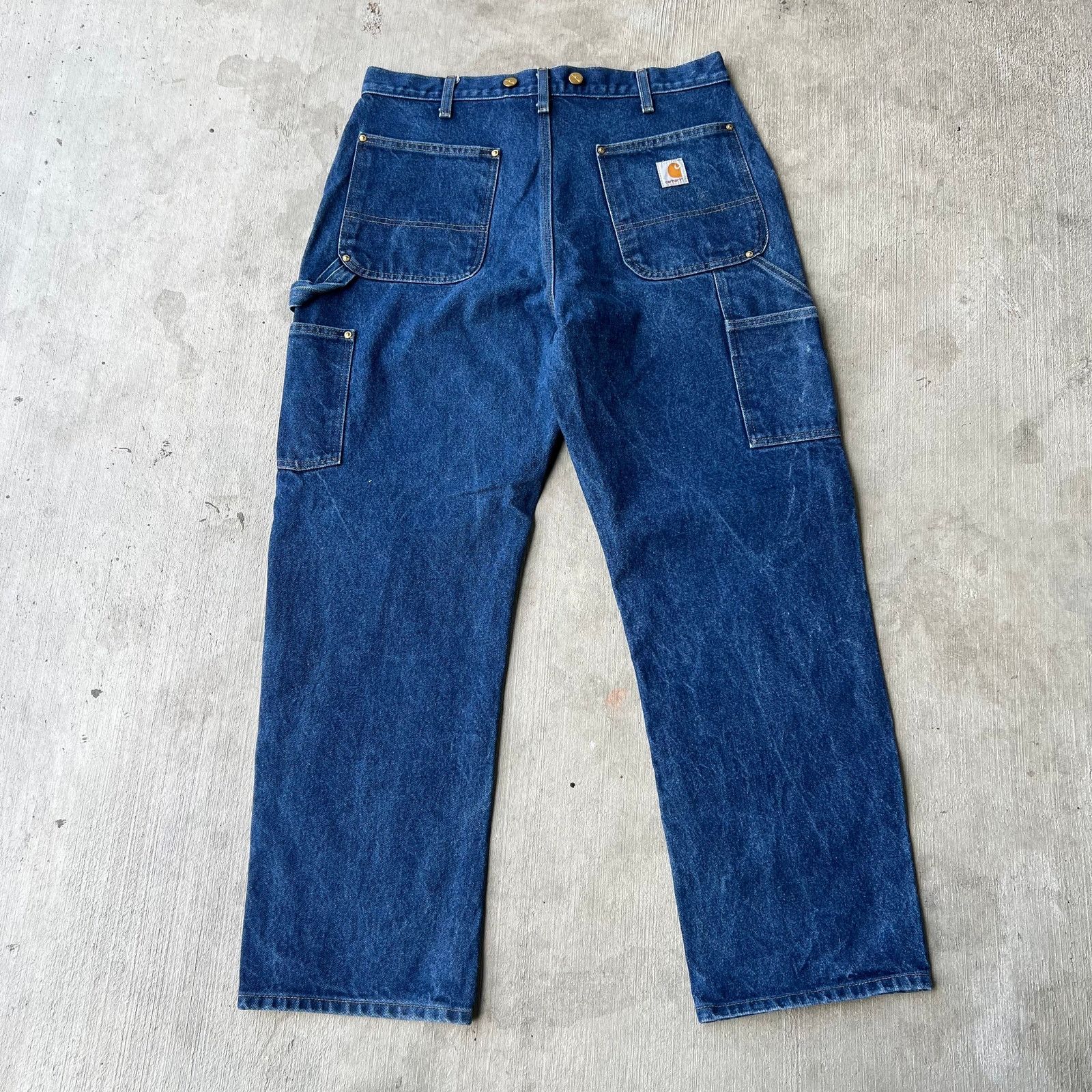 Carhartt × Vintage Carhartt B07 DNM denim blue jeans double knee work pants Size US 33 - 5 Thumbnail