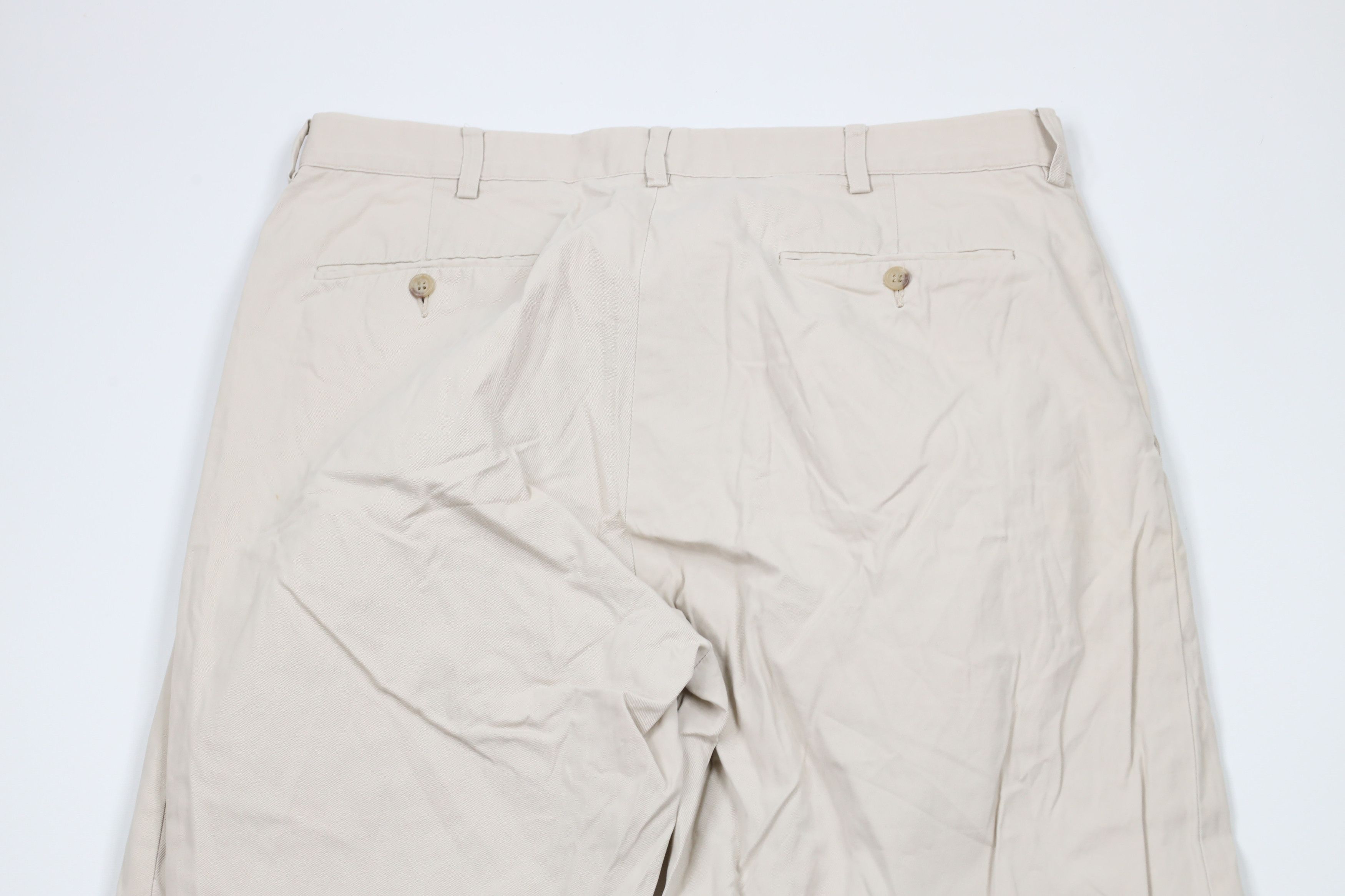 Ralph Lauren × Vintage Vintage 90s Ralph Lauren Front Wide Leg Chino Pants Beige Size US 34 / EU 50 - 10 Thumbnail
