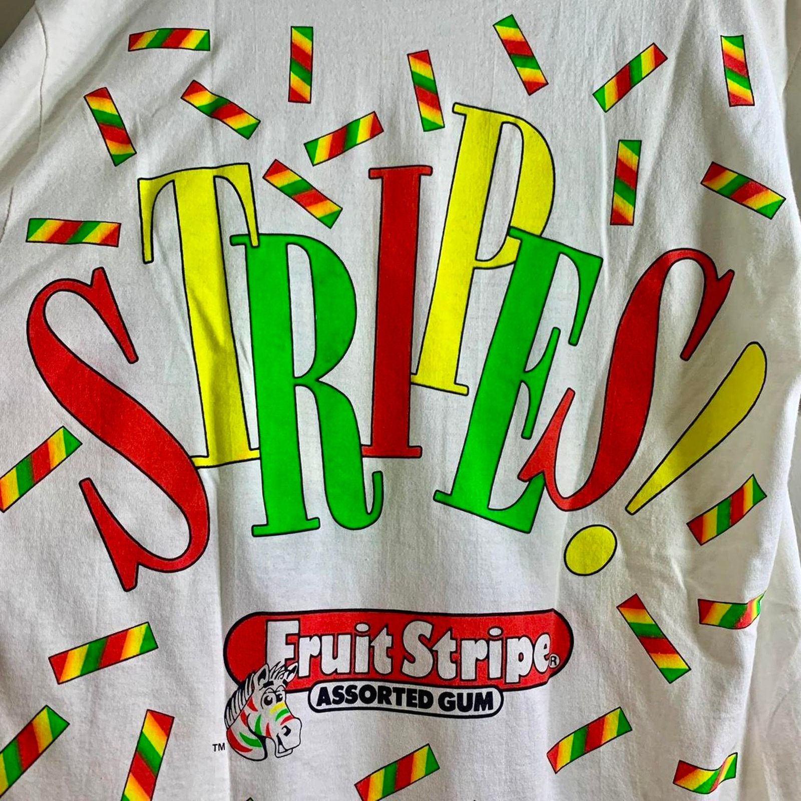 Other vintage 1987 FRUIT STRIPES GUM single stitch AOP tee shirt L Size US L / EU 52-54 / 3 - 1 Thumbnail