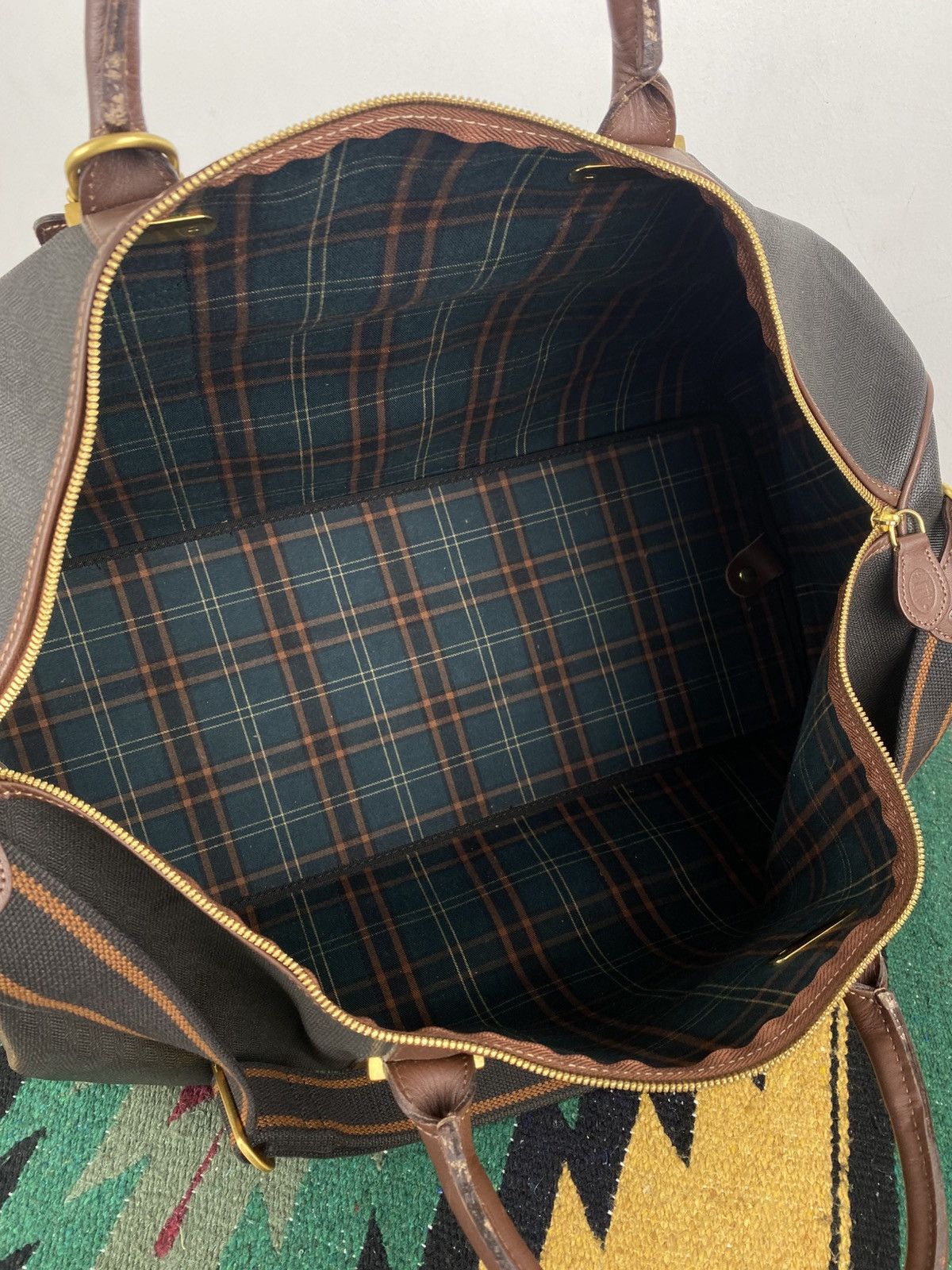 Alfred Dunhill Alfred Dunhill Brown PVC Leather Trim Boston Bag Size ONE SIZE - 14 Thumbnail