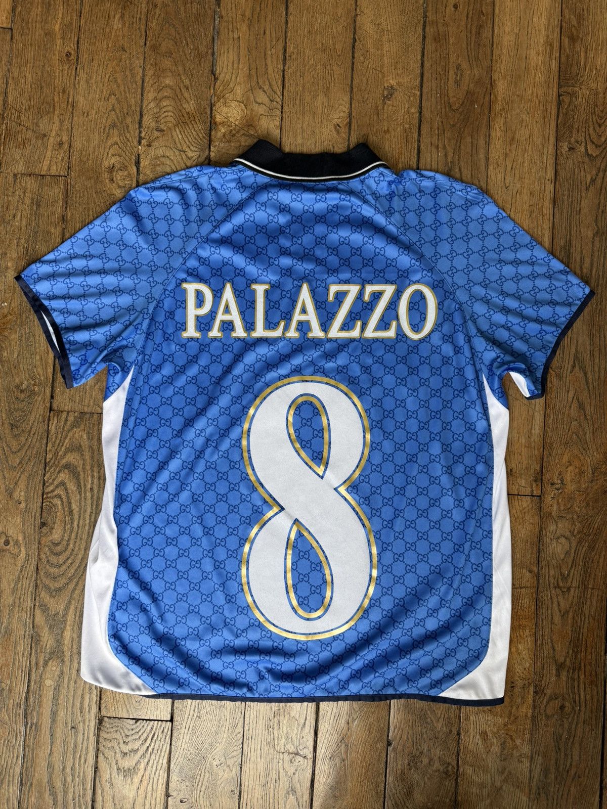 Gucci × Palace Gucci X Palace blue all over GG logo monogram print jersey Size US M / EU 48-50 / 2 - 9 Thumbnail