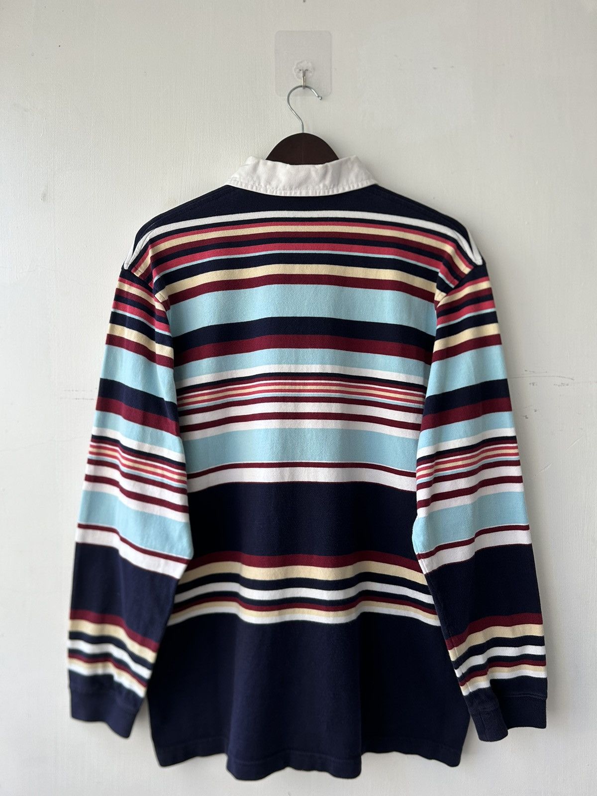 Lacoste Vintage Lacoste Long Sleeve Rugby Striped Polo Shirt Size US L / EU 52-54 / 3 - 2 Thumbnail
