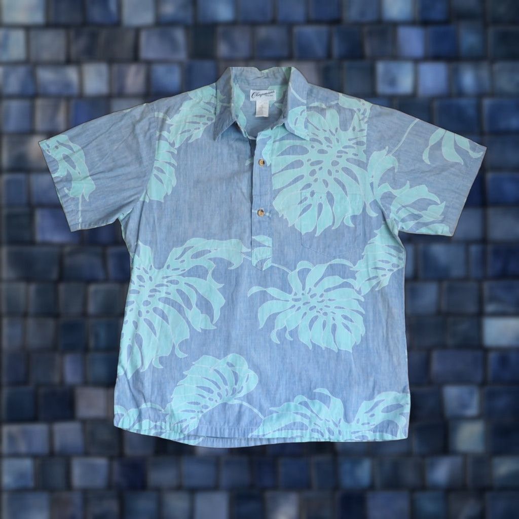 Vintage VINTAGE Chapmans Hawaiian Henley Shirt Mens M Blue 1970s Casual Cotton Short Sleeve Size US M / EU 48-50 / 2 - 1 Thumbnail
