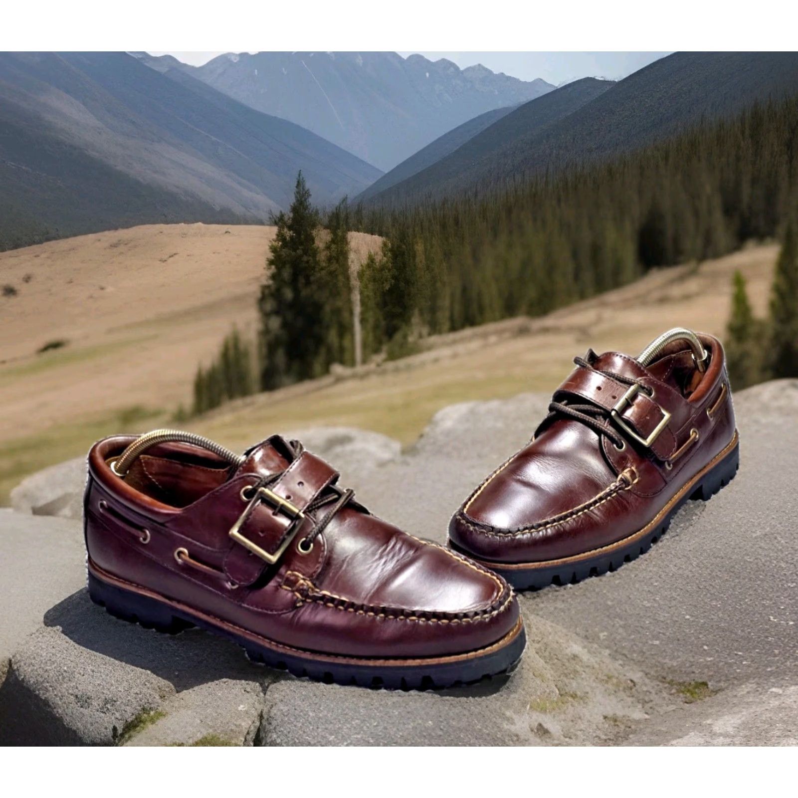 J.Crew J.CREW Hampshire Leather Dark Burgundy Buckle Derby Loafer Sz 10 Vibram Sole Leather Upper Leather Lining Dress Mens Shoes Size US 10 / EU 43 - 2 Thumbnail