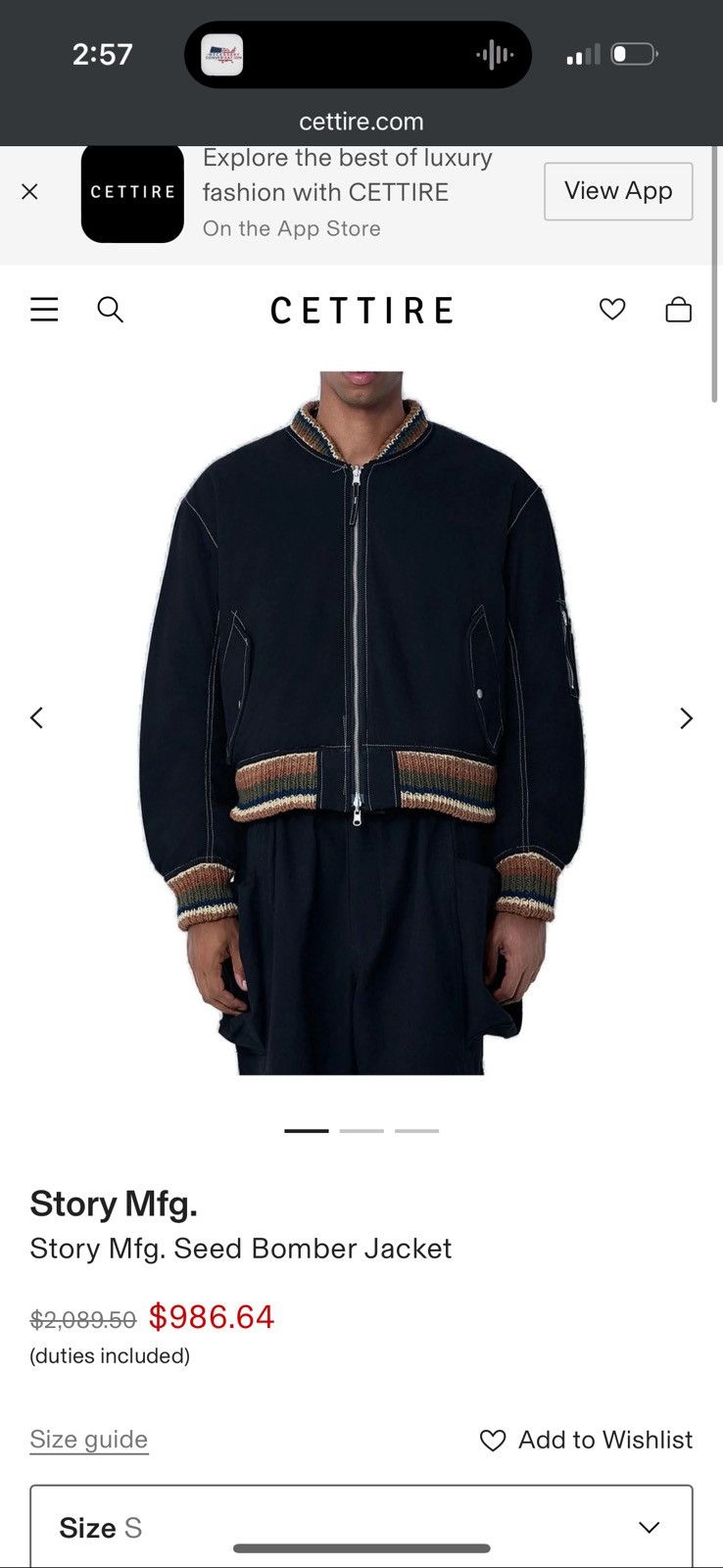 Story Mfg. Story MFG Seed bomber jacket L Worn Once Size US L / EU 52-54 / 3 - 7 Thumbnail