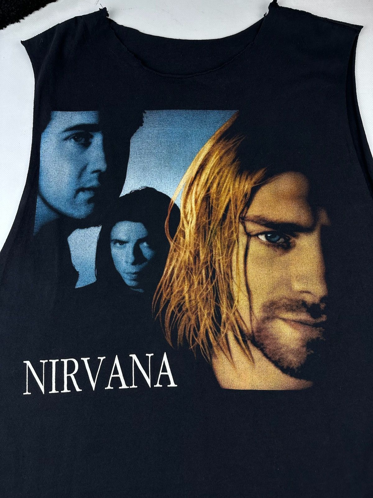 Band Tees × Nirvana × Vintage Vintage Nirvana Kurt Cobain Big Face 90's Band T-shirt Size US L / EU 52-54 / 3 - 9 Thumbnail