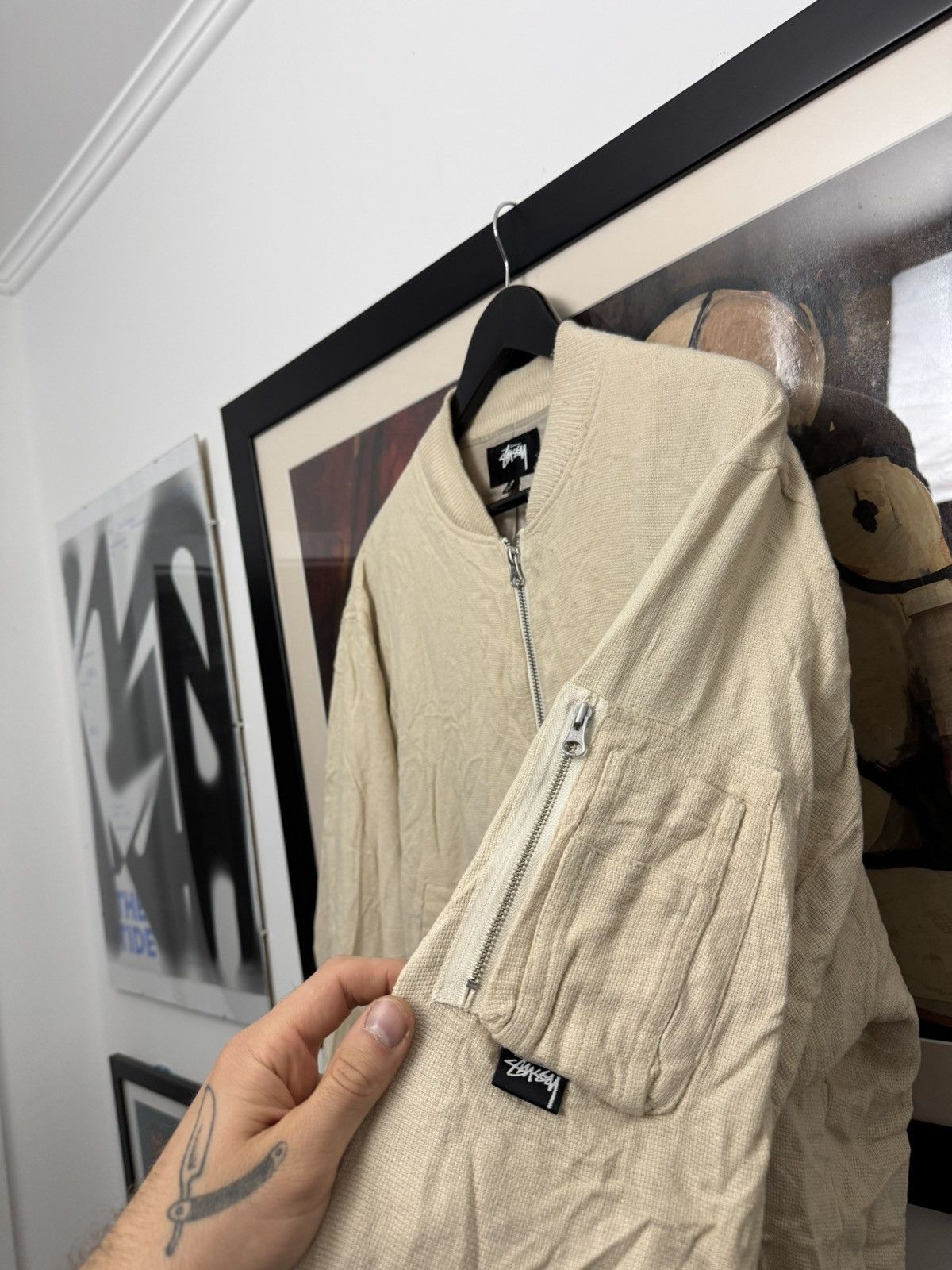 Stussy Stussy Beige Bomber Jacket Linen Rare Streetwear Skate Size US S / EU 44-46 / 1 - 2 Thumbnail