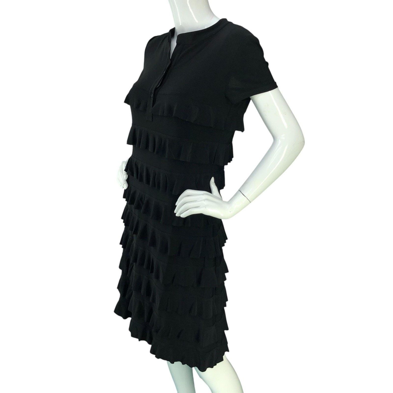 Joseph Ribkoff Joseph Ribkoff Dress 8 Short Sleeve Ruffle Tiered Knee Lngth Size M / US 6-8 / IT 42-44 - 4 Thumbnail