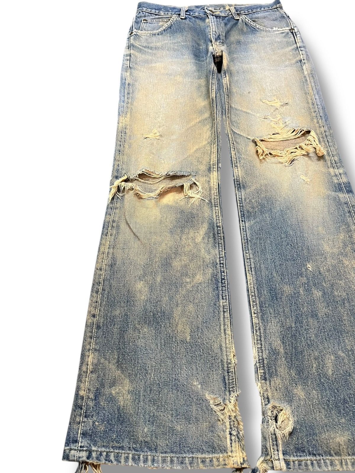 Lee Vintage Lee MR Mudwash Ripped Distressed Denjm Size US 31 - 3 Thumbnail