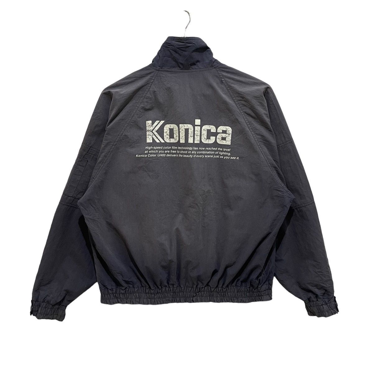 Japanese Brand × Vintage Vintage 80s Konica Spell Out Sunfaded Zipper Bomber Jacket Size US L / EU 52-54 / 3 - 1 Thumbnail