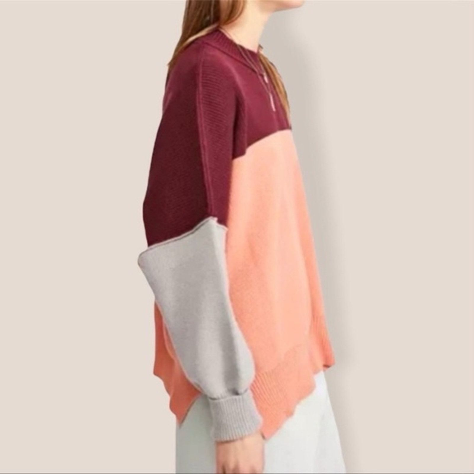 Free People Free People Easy Street Oversize Sweater ColorBlock Womens S Size S / US 4 / IT 40 - 6 Thumbnail