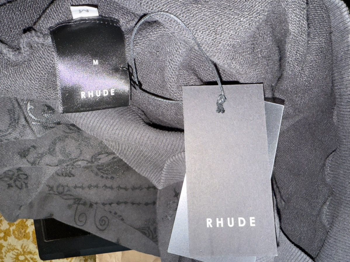 Rhude Rhude Paisley Monogram Hoodie Vintage Black Size Medium Size US M / EU 48-50 / 2 - 7 Thumbnail