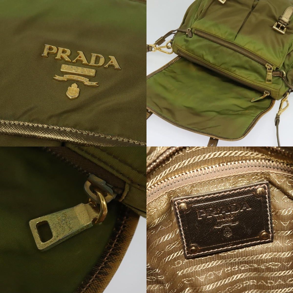 Prada PRADA Shoulder Bag Nylon Green Gold Size ONE SIZE - 11 Thumbnail