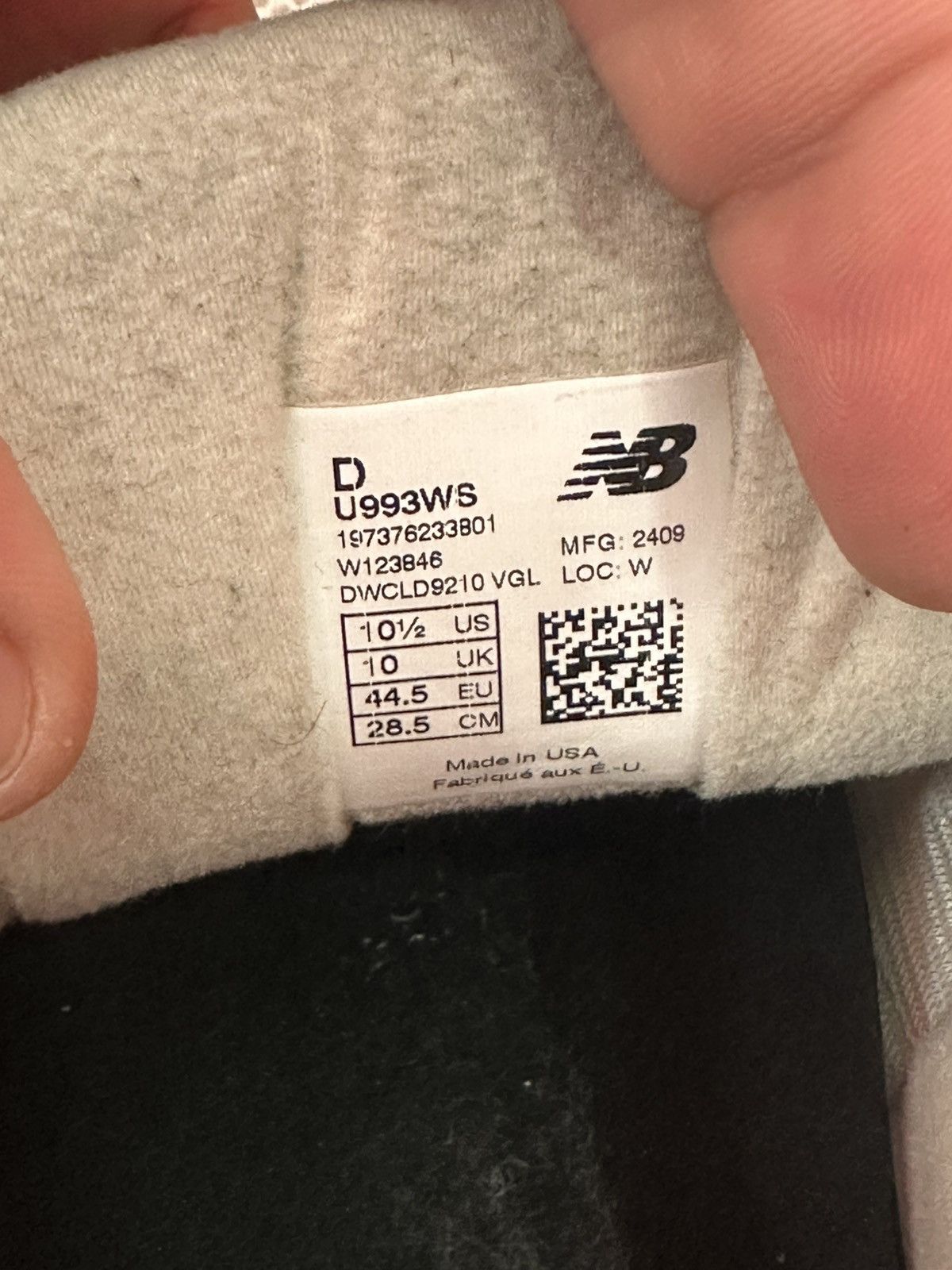 New Balance New balance 993 U993WS Size US 10.5 / EU 43-44 - 8 Thumbnail