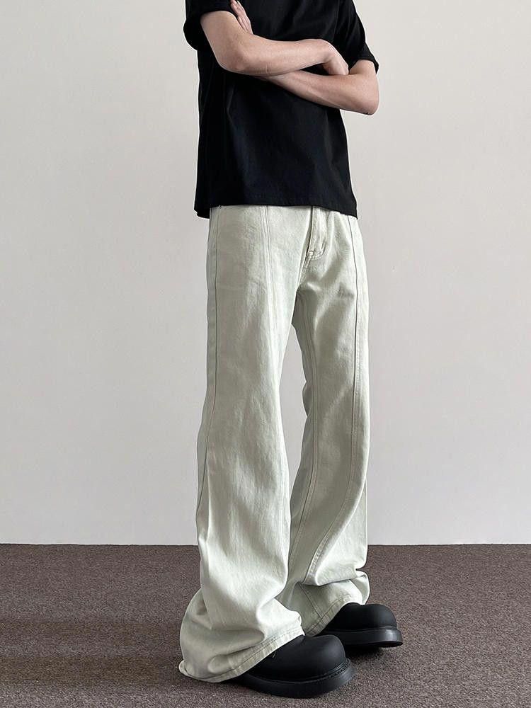 Other White Stacked Denim Jeans, Flared Baggy Jeans Size US 28 / EU 44 - 3 Thumbnail