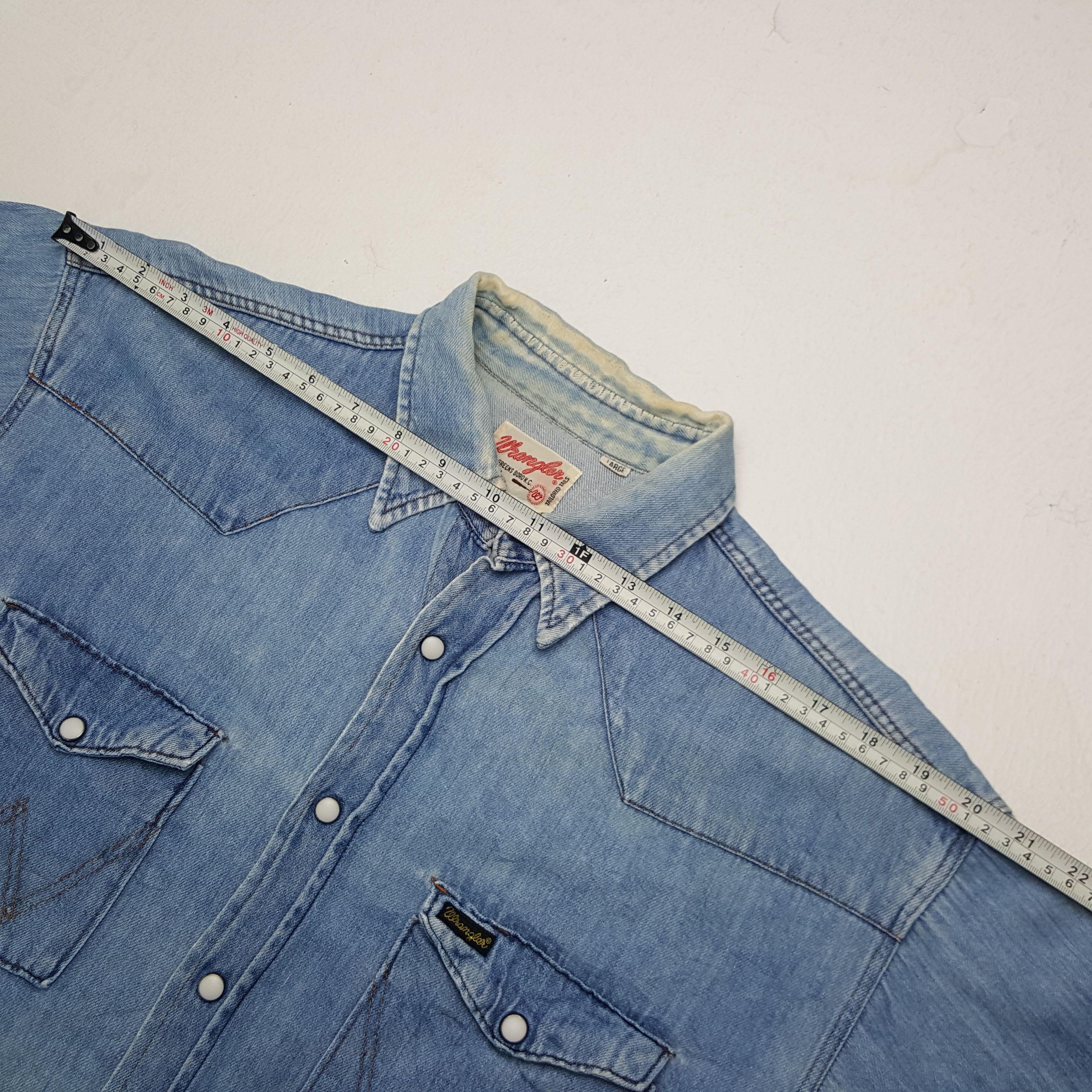 Vintage × Wrangler Vintage Wrangler American Style Denim Shirt Button Up Size US XL / EU 56 / 4 - 5 Thumbnail