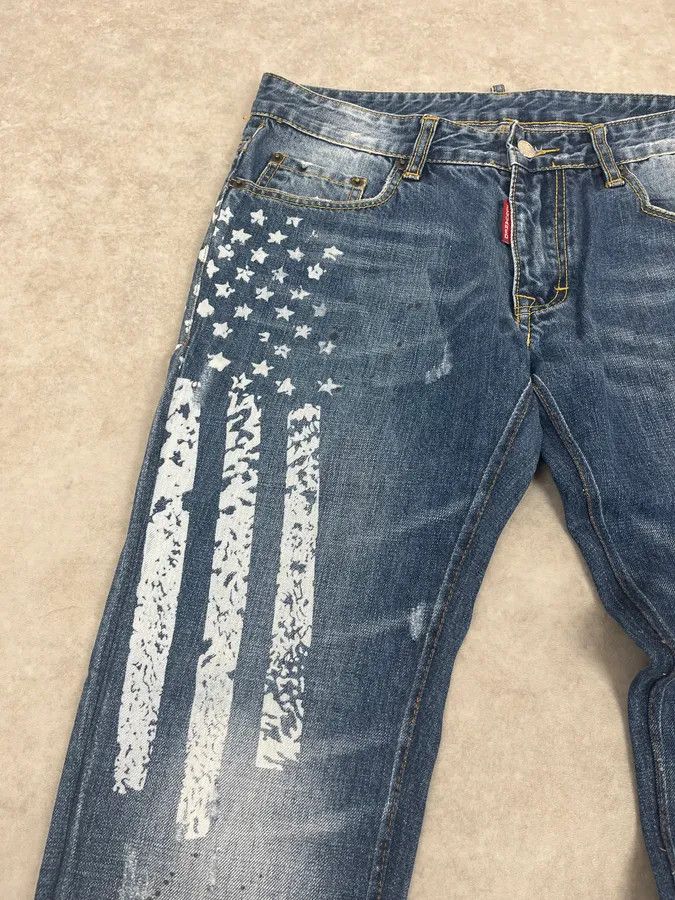 Dsquared2 SS2012 Dsquared2 Blue USA Flag Print Blue Denim Jeans Size US 30 / EU 46 - 9 Thumbnail