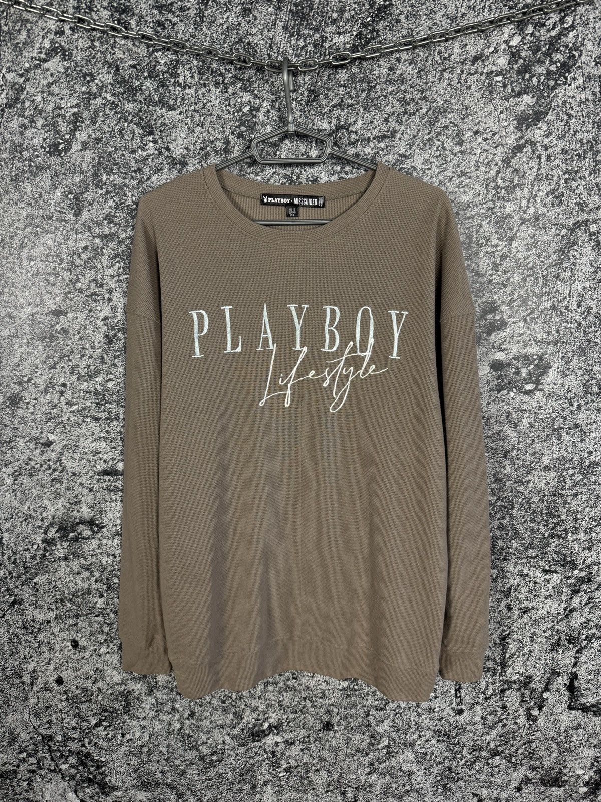 Playboy Playboy Lifestyle Missguided Waffle Crew Pullover Sweatshirt Size M / US 6-8 / IT 42-44 - 1 Thumbnail