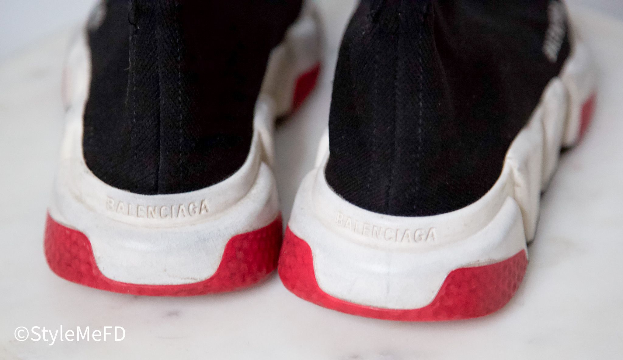 Balenciaga Balenciaga "Speed Sneakers" in Black with White & Red Detail Size US 9 / IT 39 - 4 Thumbnail