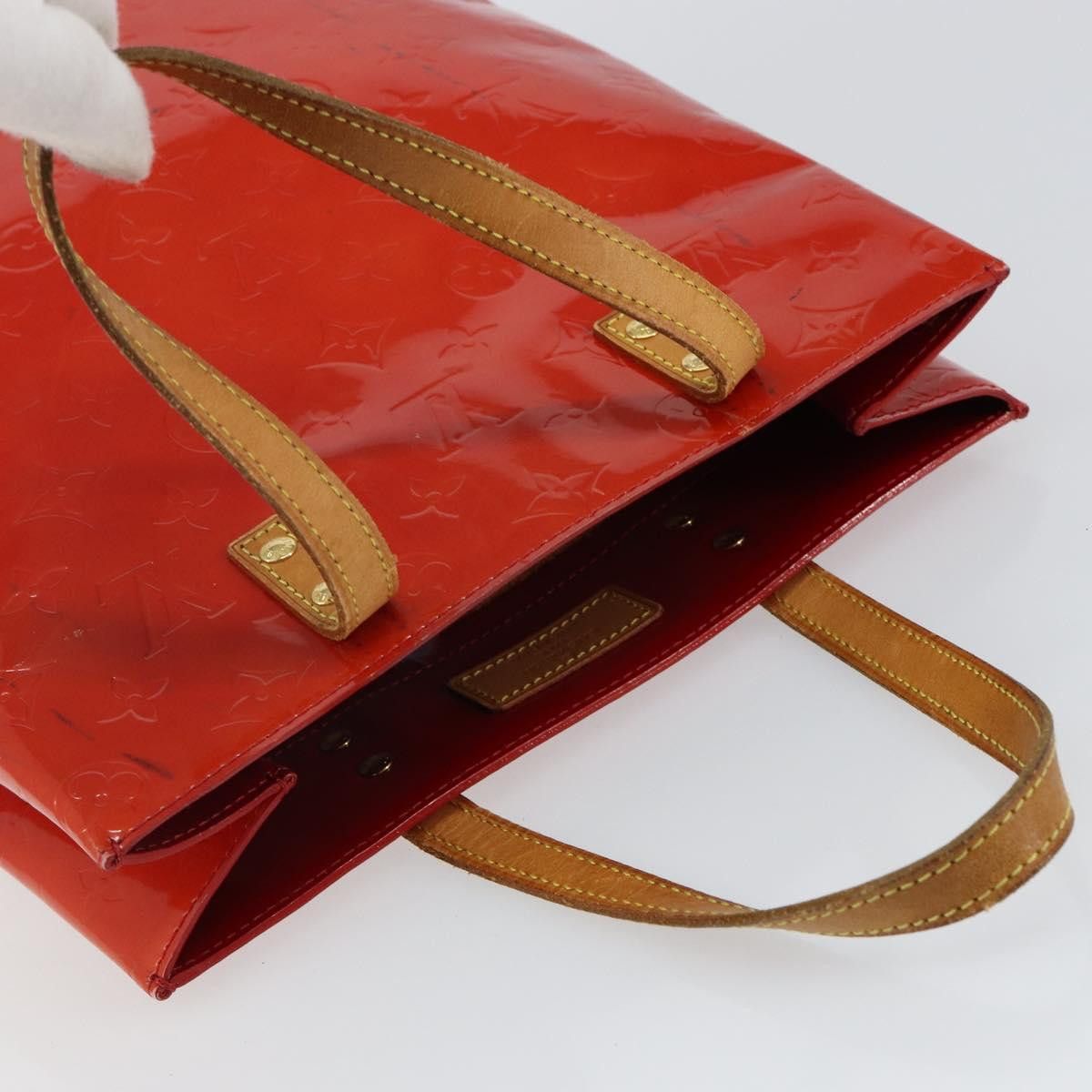 Louis Vuitton LOUIS VUITTON Monogram Vernis Reade MM Hand Bag Red Rouge Size ONE SIZE - 6 Thumbnail