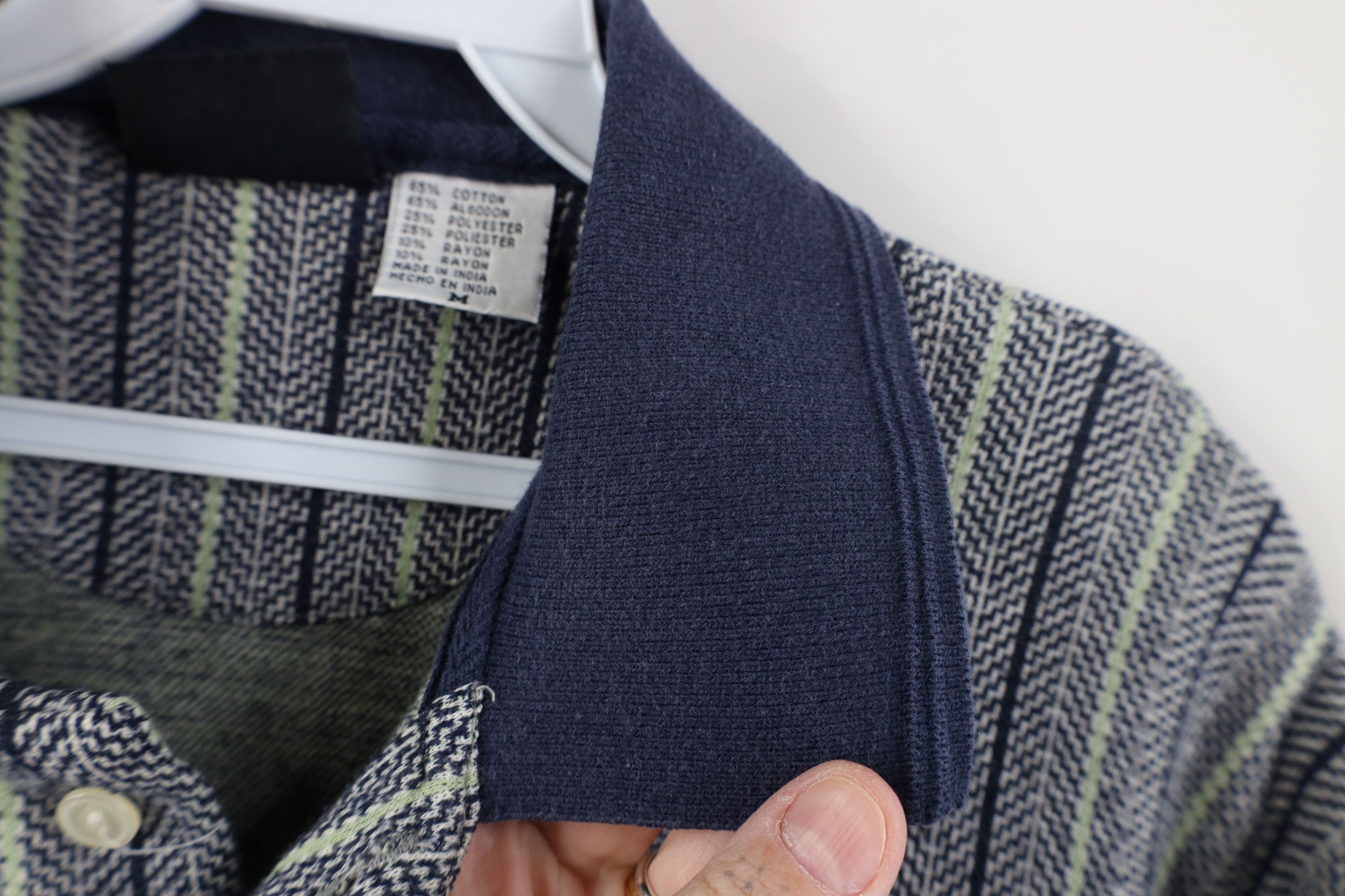 Vintage Vintage 90s Streetwear Herringbone Knit Golf Polo Shirt Size US M / EU 48-50 / 2 - 6 Thumbnail