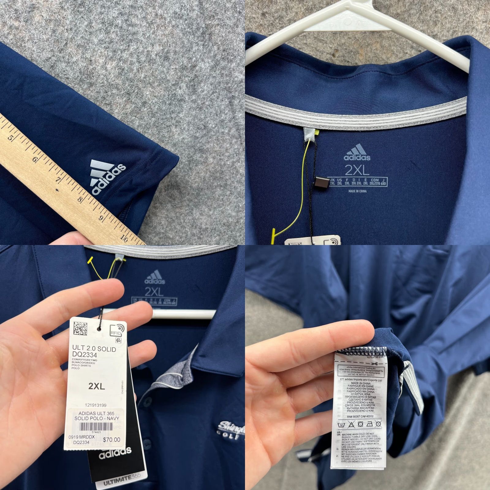 Adidas Adidas Polo Shirt Men 2XL Blue Polo Shirt Polo Shirt Short Sleeve Casual Golf Blue 2XL Mens Size US XXL / EU 58 / 5 - 8 Thumbnail