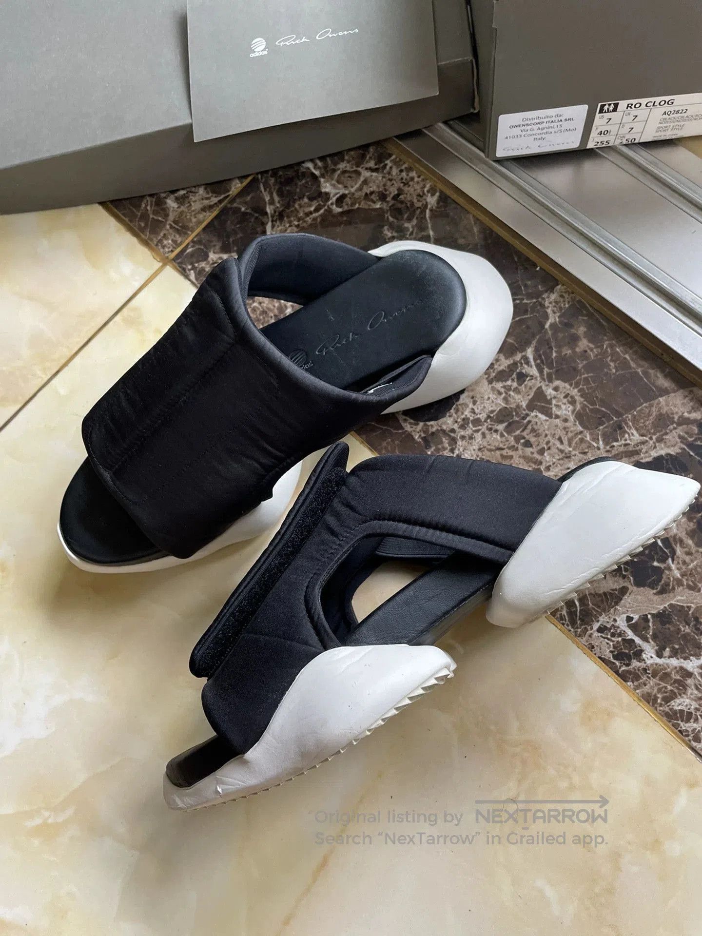 Rick Owens Rick Owens x Adidas Tank Slides AQ2822. Size US 7 / EU 40 - 1 Thumbnail