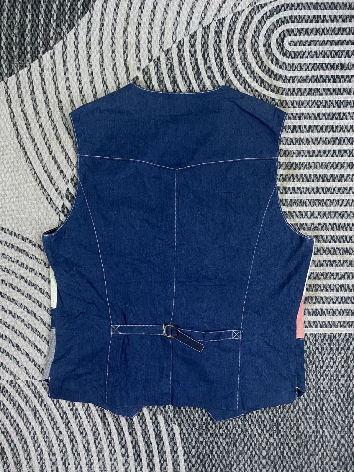 Japanese Brand Vtg Papas Patcwork Vest Made In Japan Size US M / EU 48-50 / 2 - 2 Thumbnail