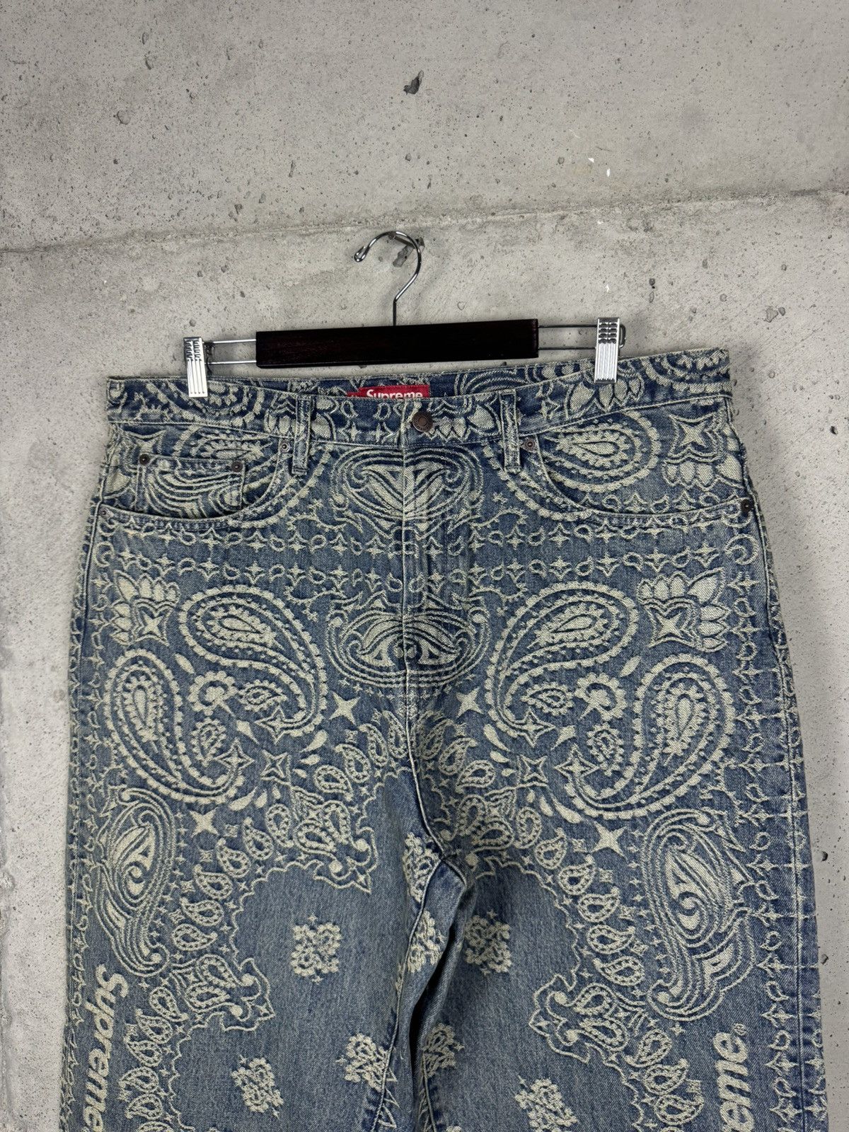 Supreme Supreme Bandana Jacquard Baggy Jean - Blue - Size 36 (NEW) Size US 36 / EU 52 - 4 Thumbnail