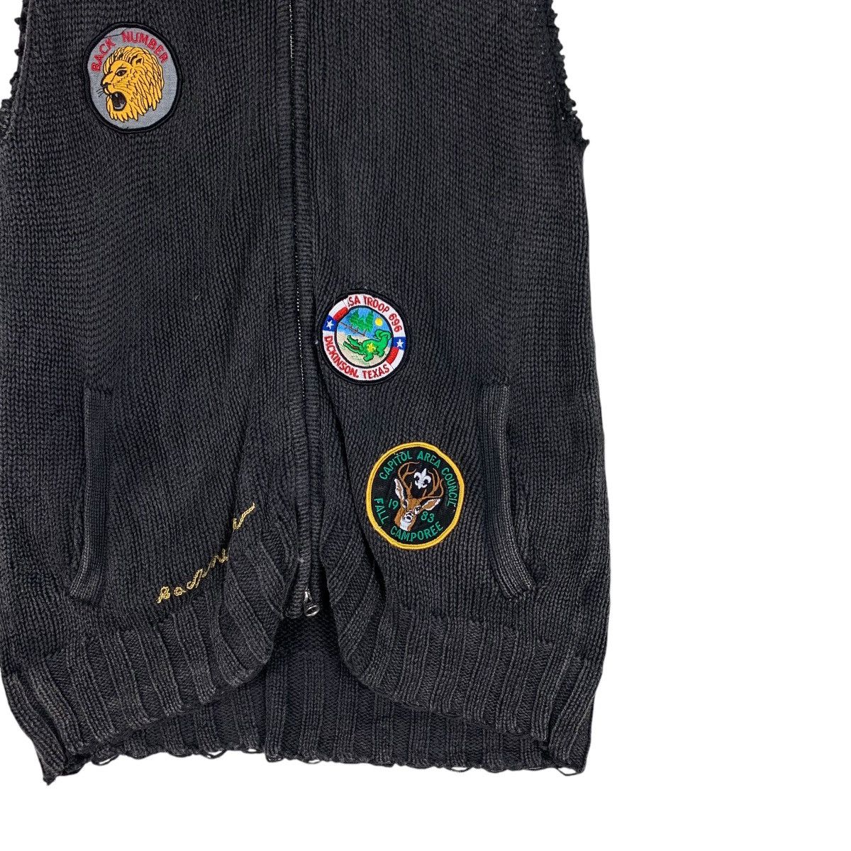 Japanese Brand BACK NUMBER Sleeveless Zipper Hoodies Vest #1227-C55 Size US M / EU 48-50 / 2 - 4 Thumbnail
