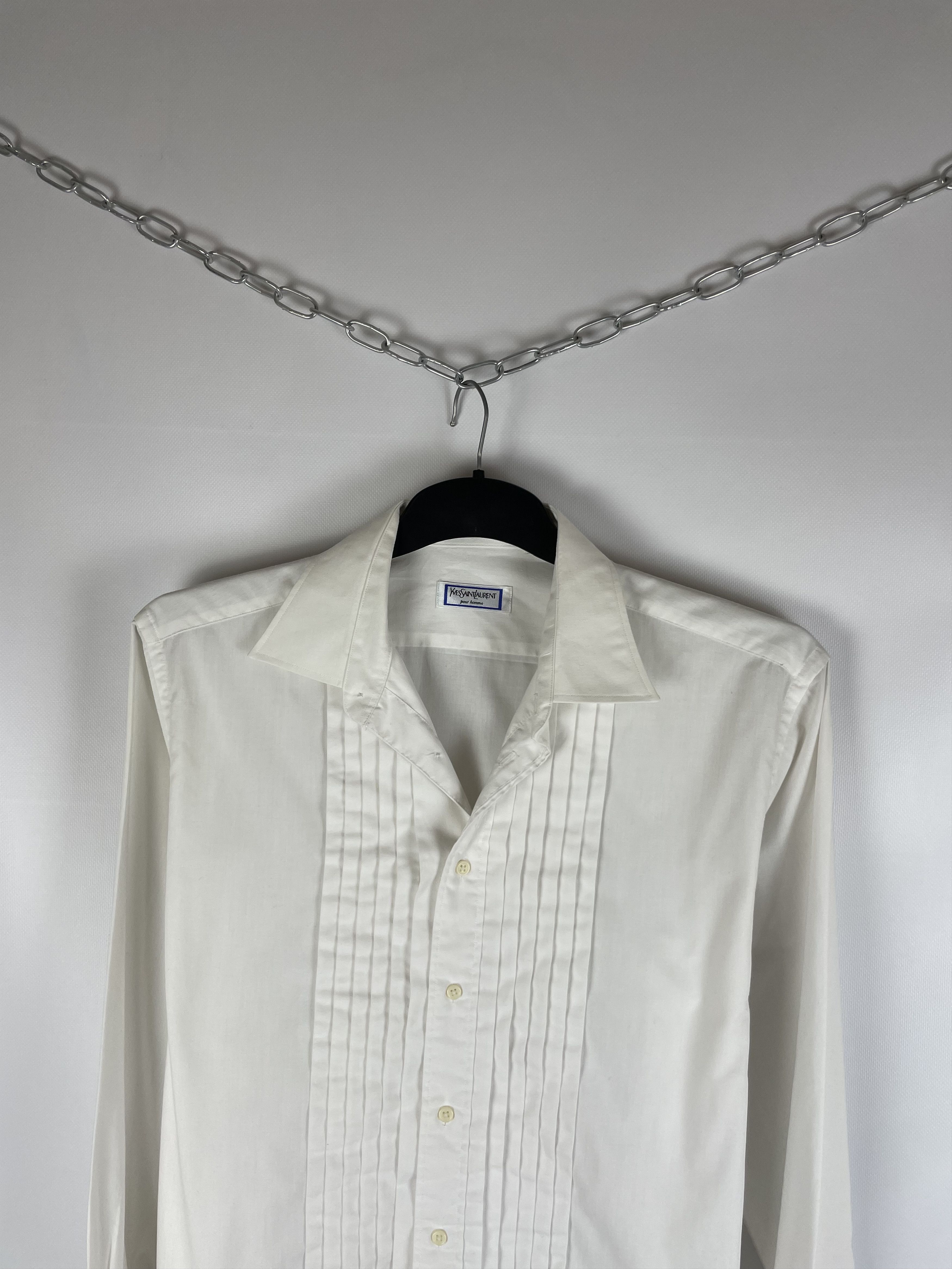 Vintage YSL YvesSaintLaurent Vintage Men’s Shirt Button Ups Size US L / EU 52-54 / 3 - 3 Thumbnail
