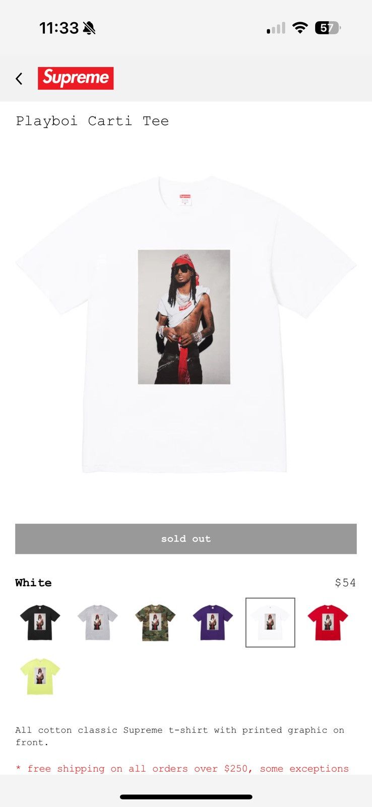Supreme Supreme Playboi Carti Tee Size US M / EU 48-50 / 2 - 1 Thumbnail