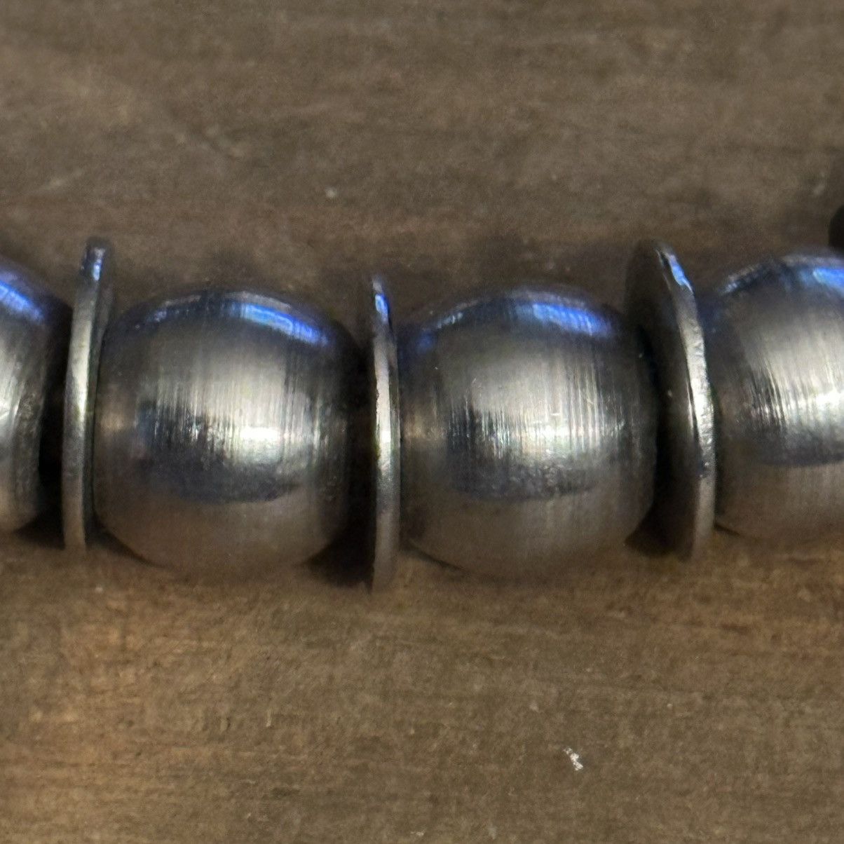 Vintage Vintage thick leather solid silver ball bead choker necklace Size ONE SIZE - 3 Thumbnail