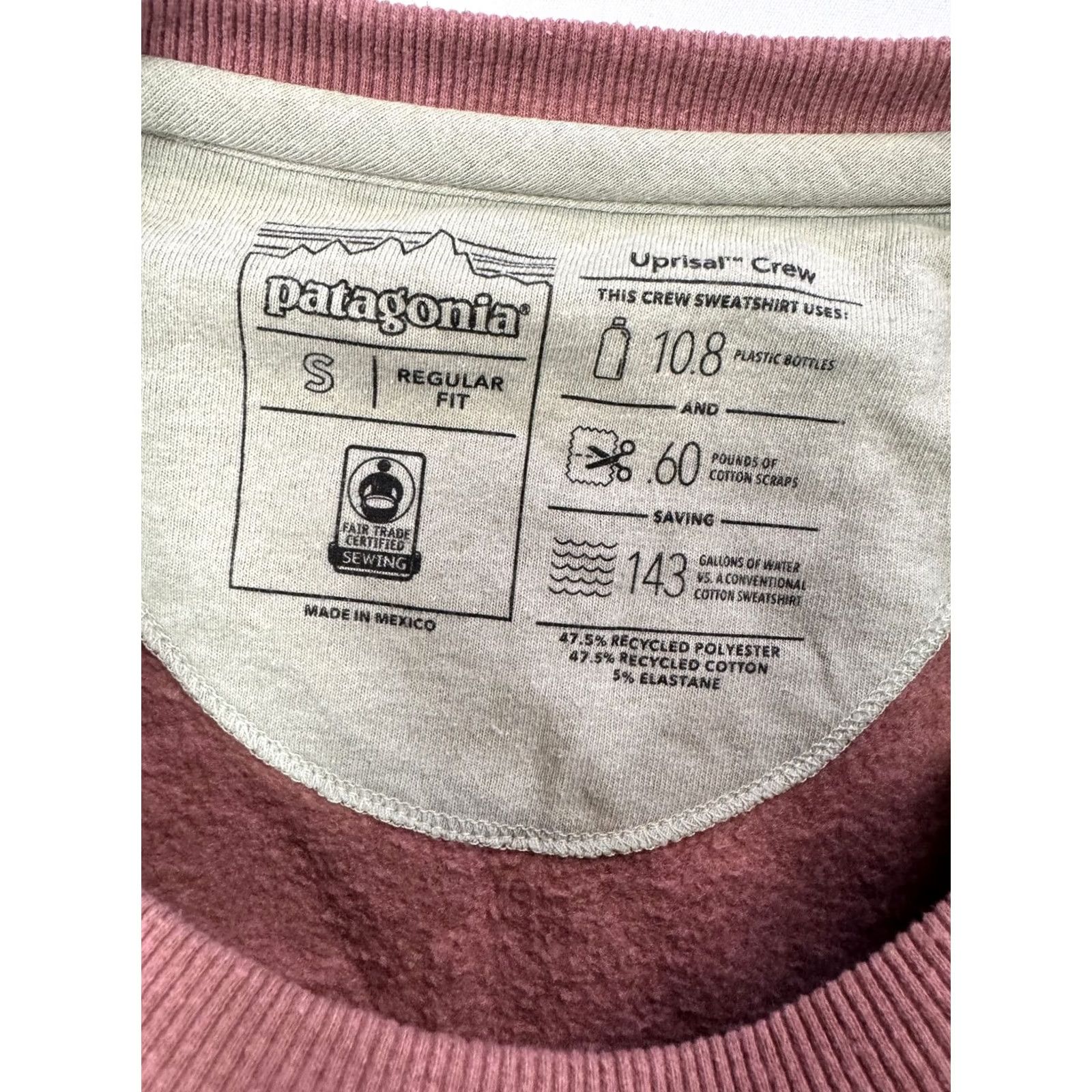 Patagonia PATAGONIA Solar Rays 73 Uprisal Crew Sweatshirt Womens Sz L Dusty Rose Pullover Size S / US 4 / IT 40 - 2 Thumbnail