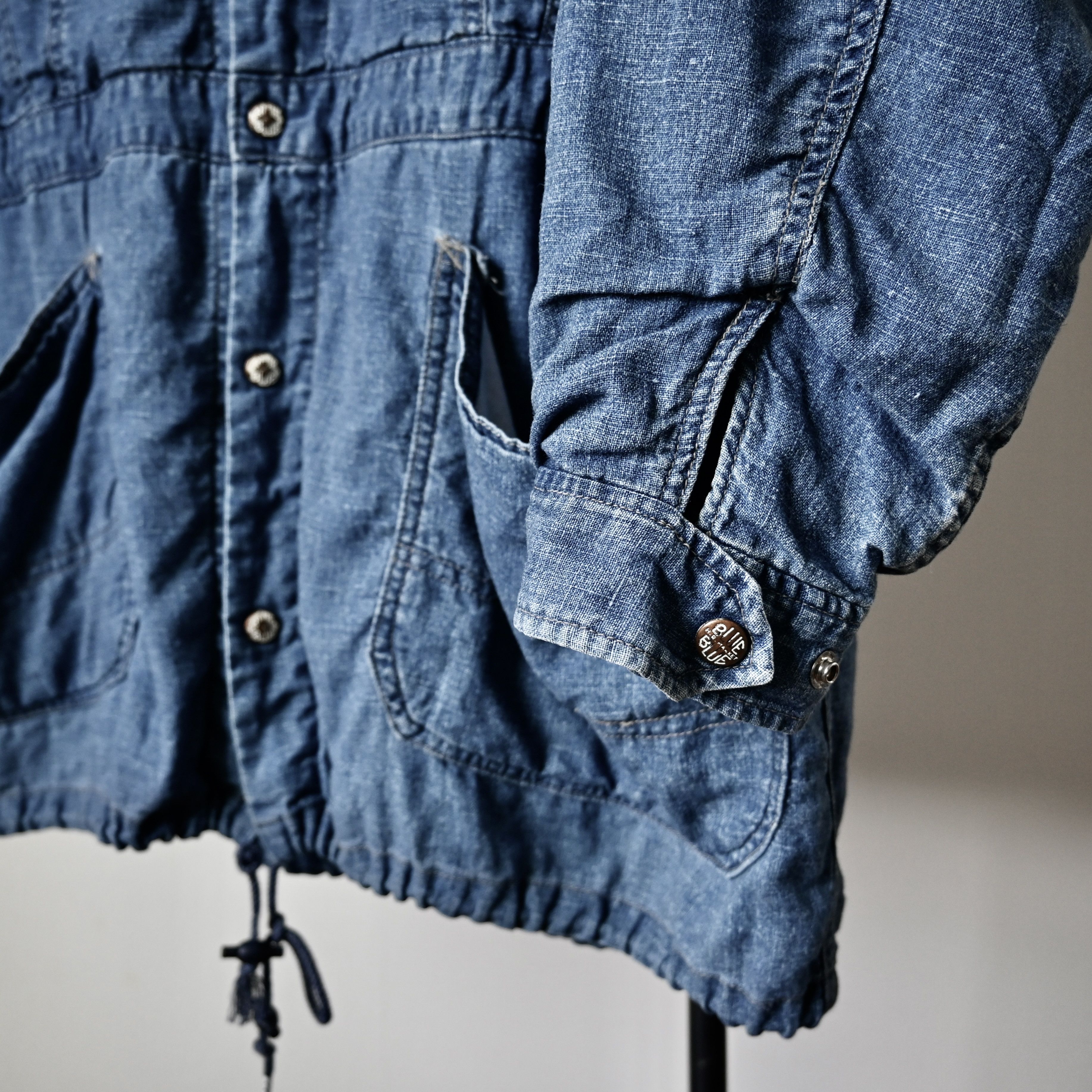 Blue Blue Japan RARE, Vintage 1980s BLUE BLUE indigo slub shell parka Size US L / EU 52-54 / 3 - 8 Thumbnail
